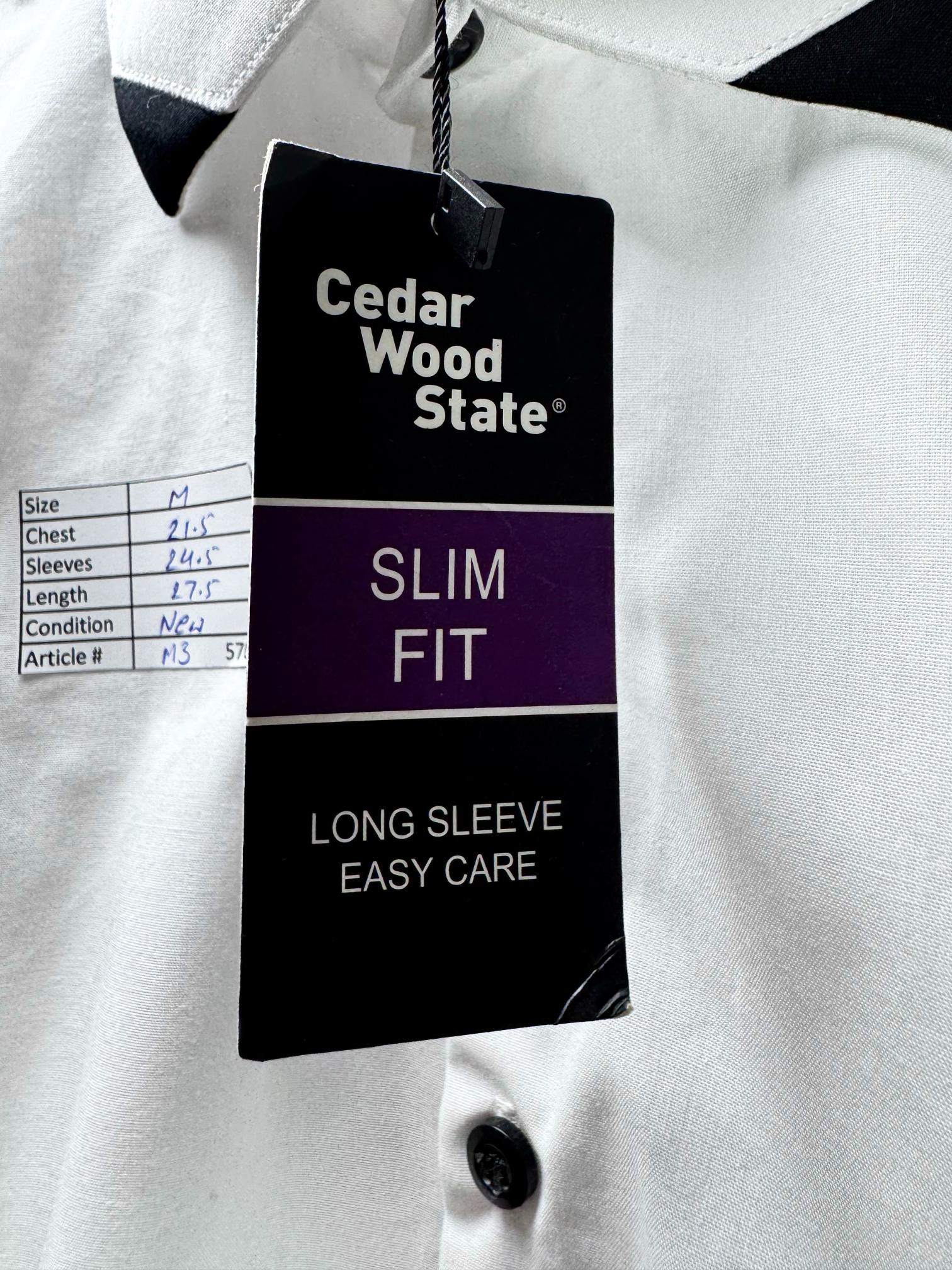 Cedar WoodState® Medium | Chest: 21.5" | White | Collar: 15.5" Slim Fit Shirt | Poly-Cotton | M3 - 5707 - Genuine Maal