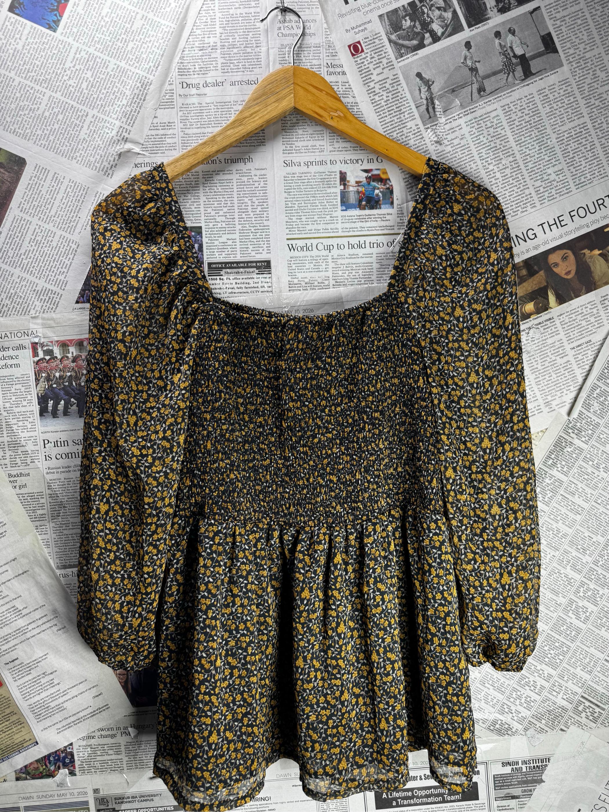 PEP&CO® XS | Bust: 15.5" | Disty Floral | Blouse Shirt | B2 - 5702 - Genuine Maal