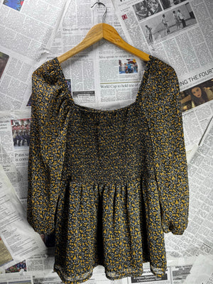 PEP&CO® XS | Bust: 15.5" | Disty Floral | Blouse Shirt | B2 - 5702 - Genuine Maal