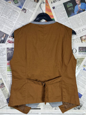 Inmur® XS | Chest: 18" | Brown with Grey Lapels | Waistcoat | 2030 - Genuine Maal