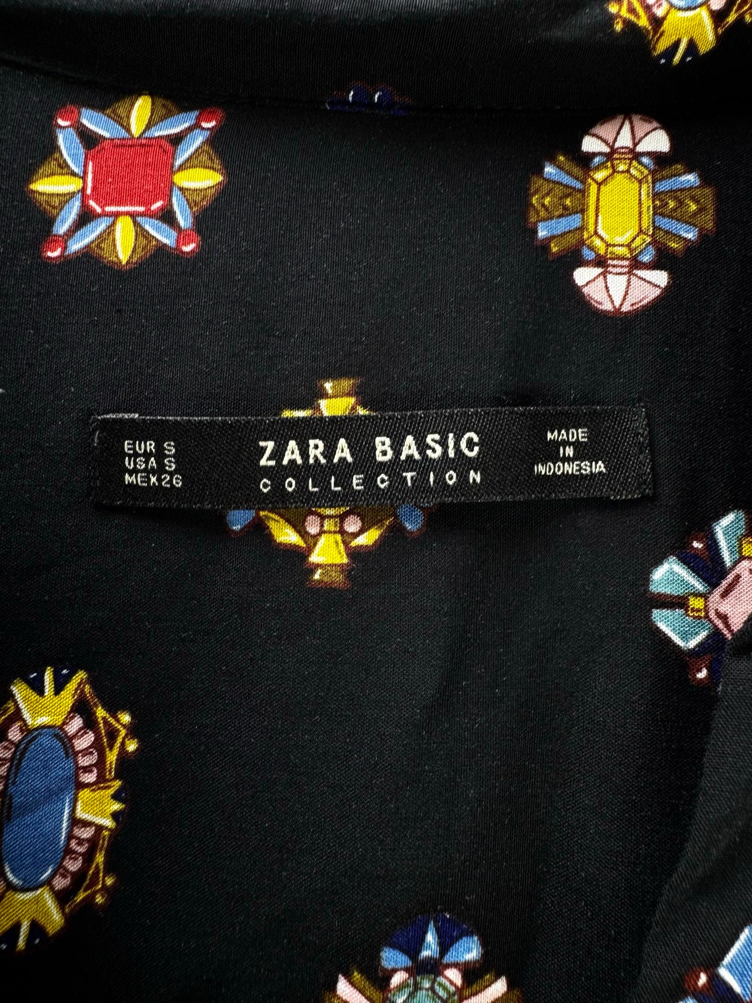 Zara® Large | Bust: 20.5" | Geometric Floral | Blouse Shirt | B2 - 5907 - Genuine Maal