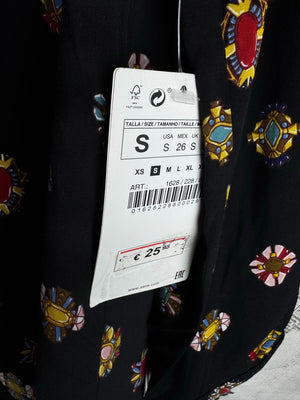 Zara® Large | Bust: 20.5" | Geometric Floral | Blouse Shirt | B2 - 5907 - Genuine Maal
