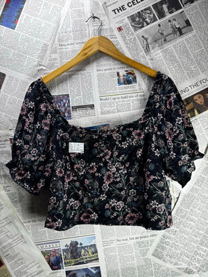 ONLY® Medium | Bust: 19" | Floral | Crop Top | B2 - 5948 - Genuine Maal