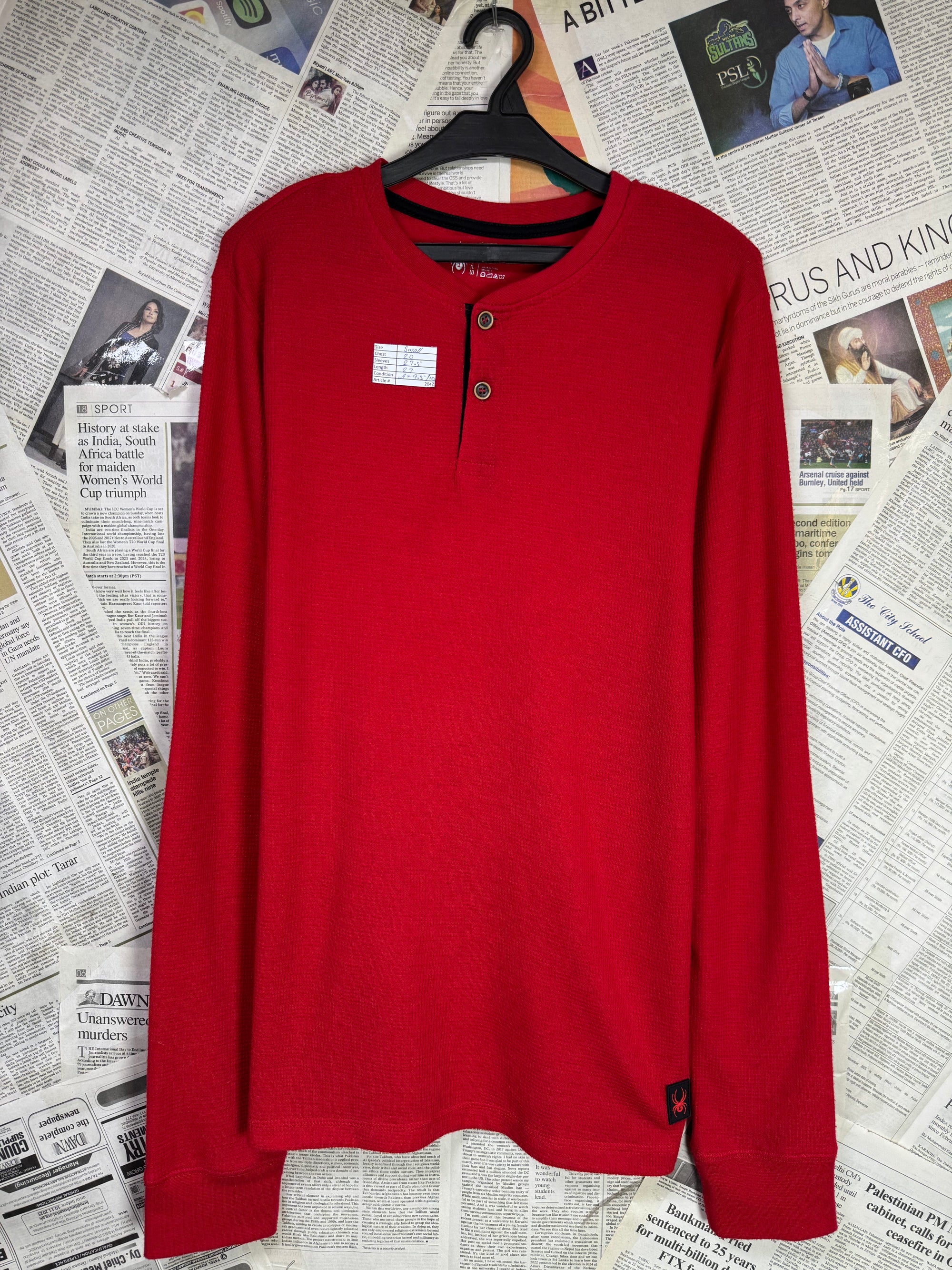Spider® Small | Chest: 20" | Red | Henley | 2042 - Genuine Maal