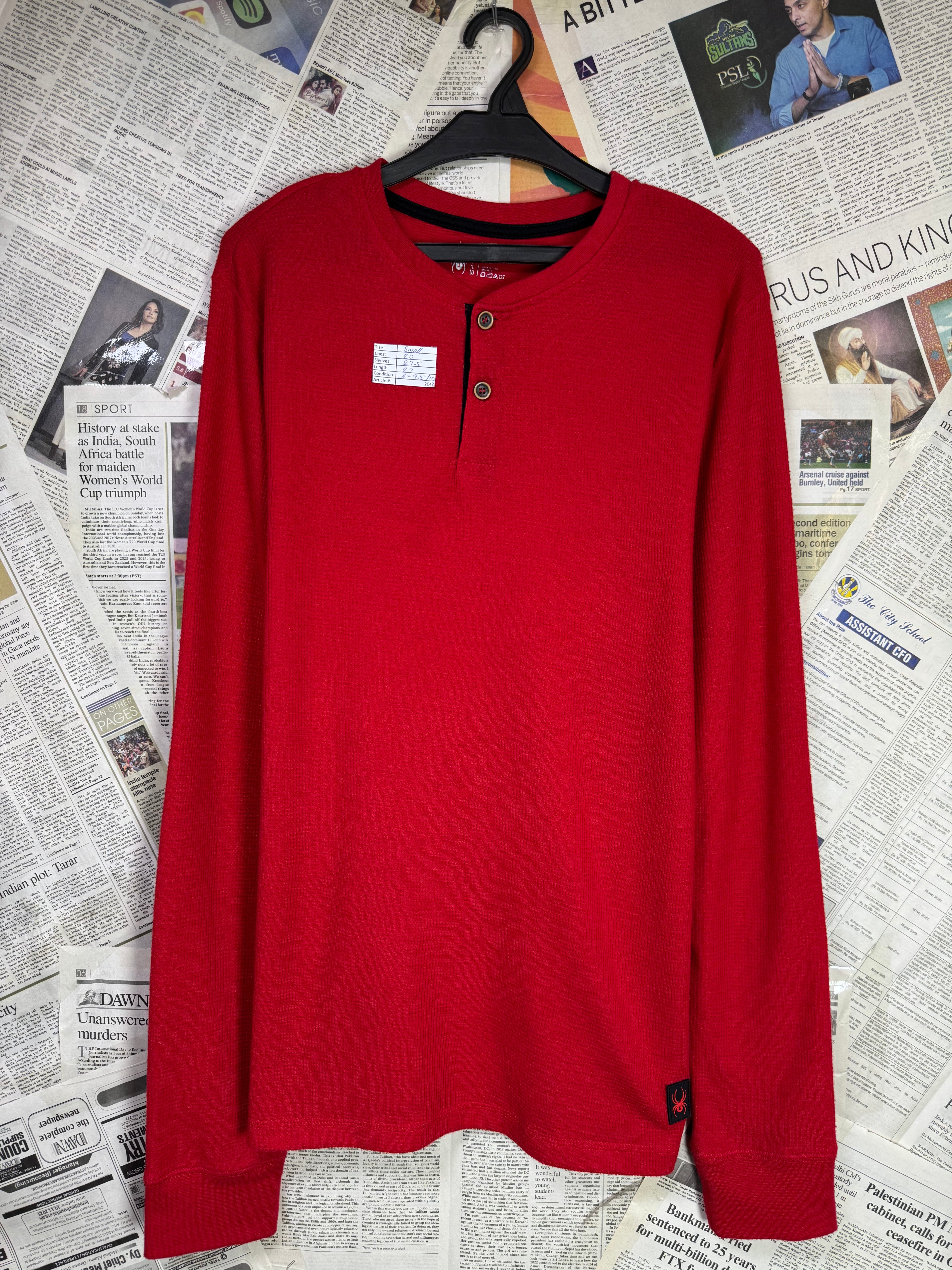 Spider® Small | Chest: 20" | Red | Henley | 2042 - Genuine Maal