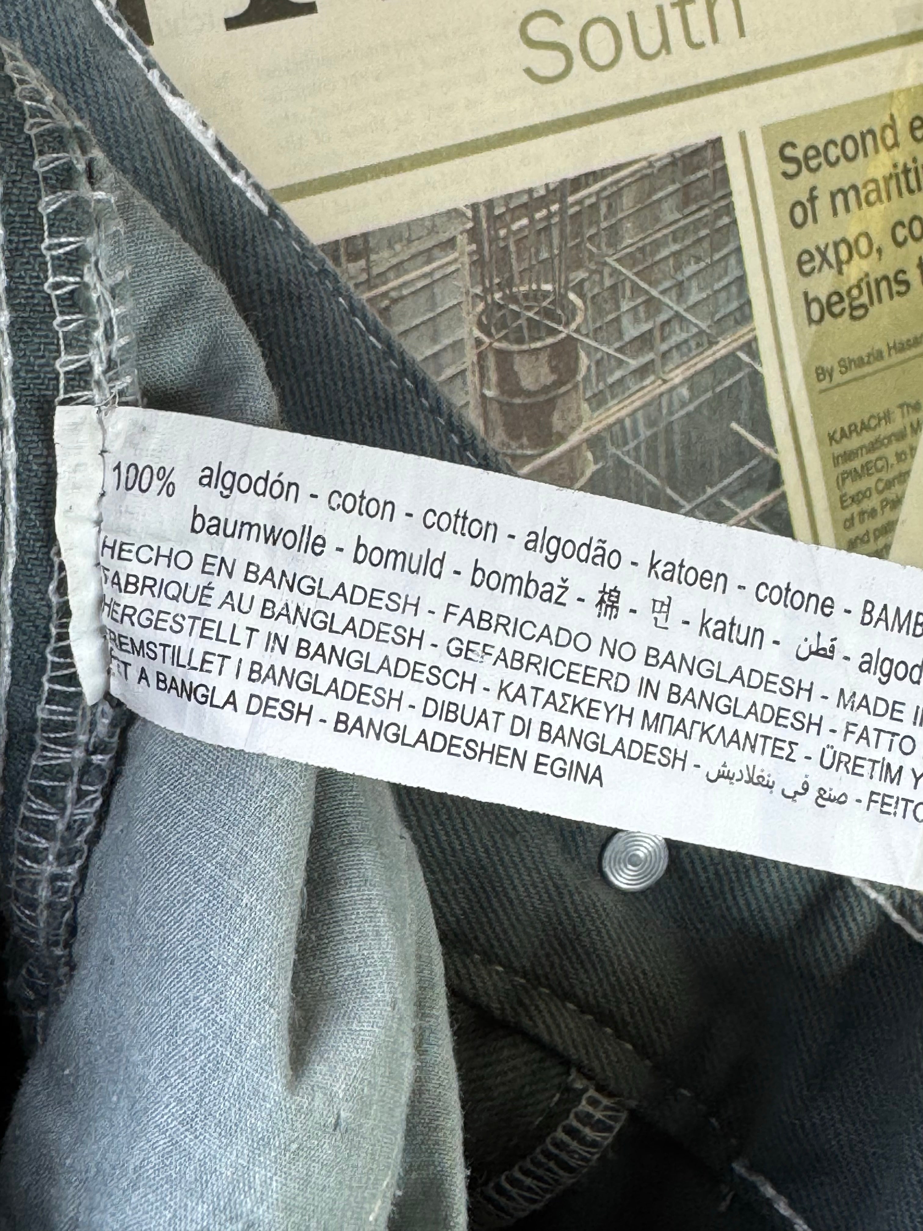 Bershka® Waist: 30" | Steel Grey | Cargo Pants | Cotton | 1644 - Genuine Maal