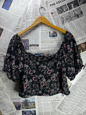 ONLY® Medium | Bust: 19" | Floral | Crop Top | B2 - 5948 - Genuine Maal