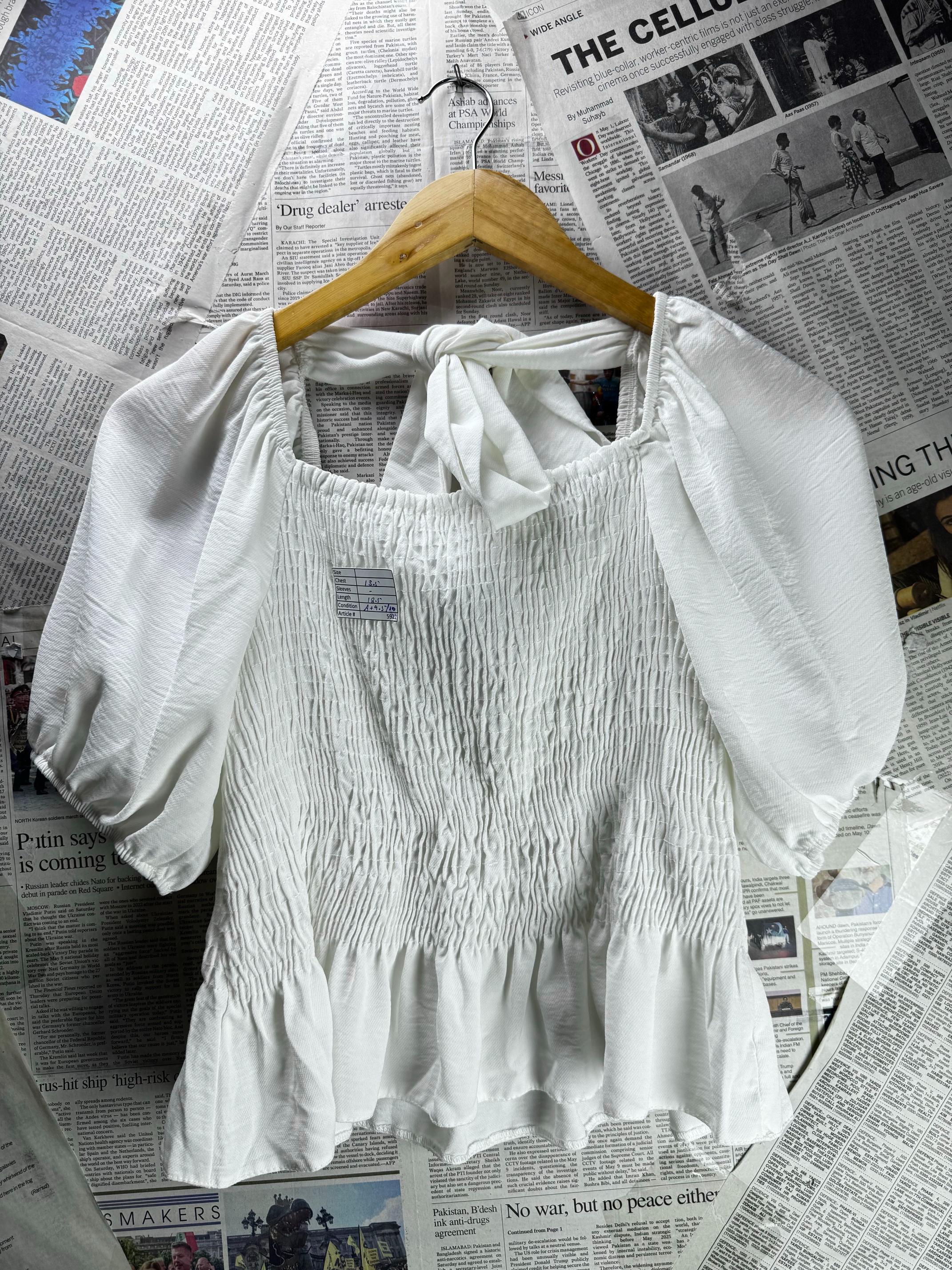 New Look® XS | Bust: 13.5" | White | Crop Top | B2 - 5922 - Genuine Maal