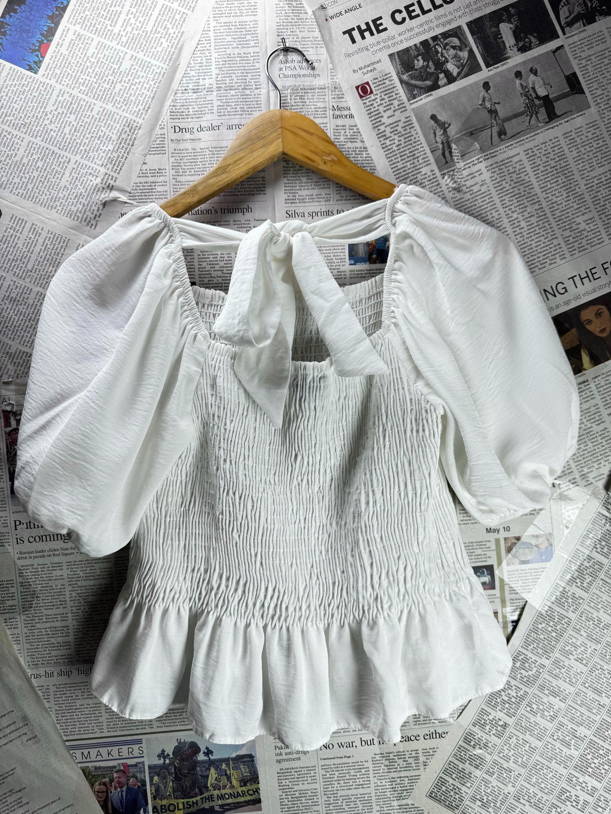 New Look® XS | Bust: 13.5" | White | Crop Top | B2 - 5922 - Genuine Maal