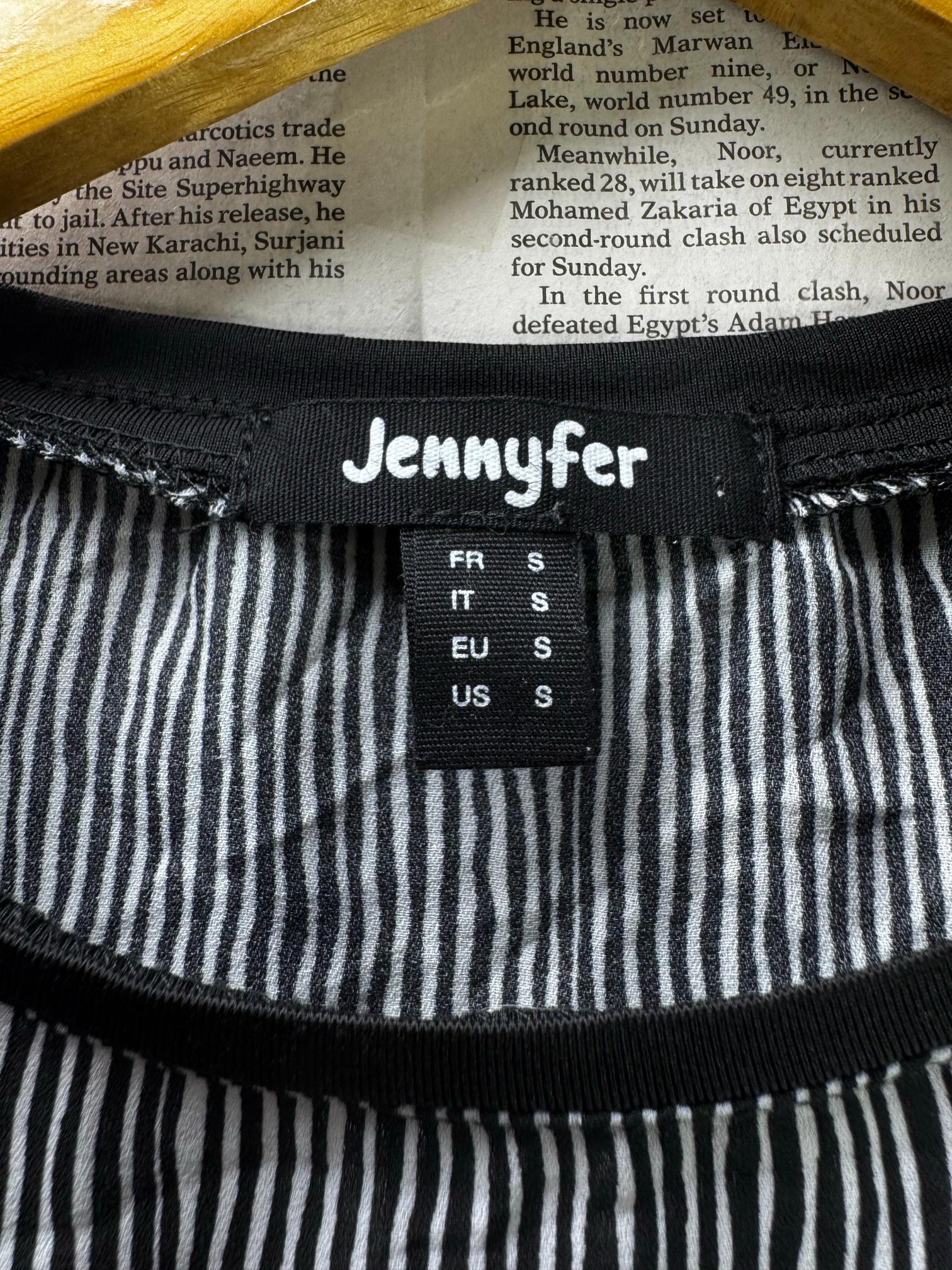 Jennyfer® XS | Bust: 11.5" | Grey Vertical Stripes | Crop Top | B2 - 5952 - Genuine Maal
