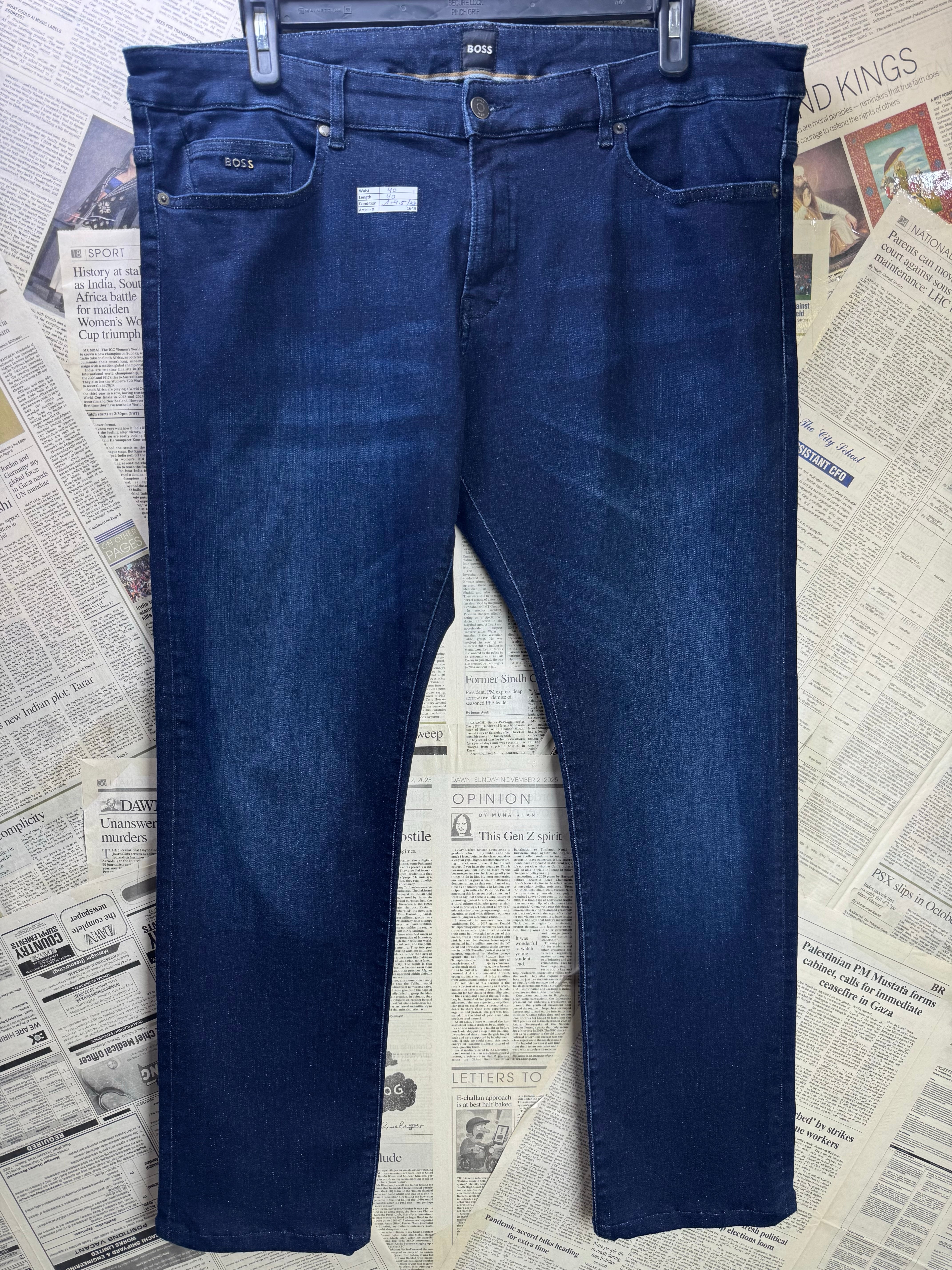 BOSS® Waist: 40" | Blue | Slim Fit Denim Pants | Cotton - Poly - Elastane | 1649 - Genuine Maal