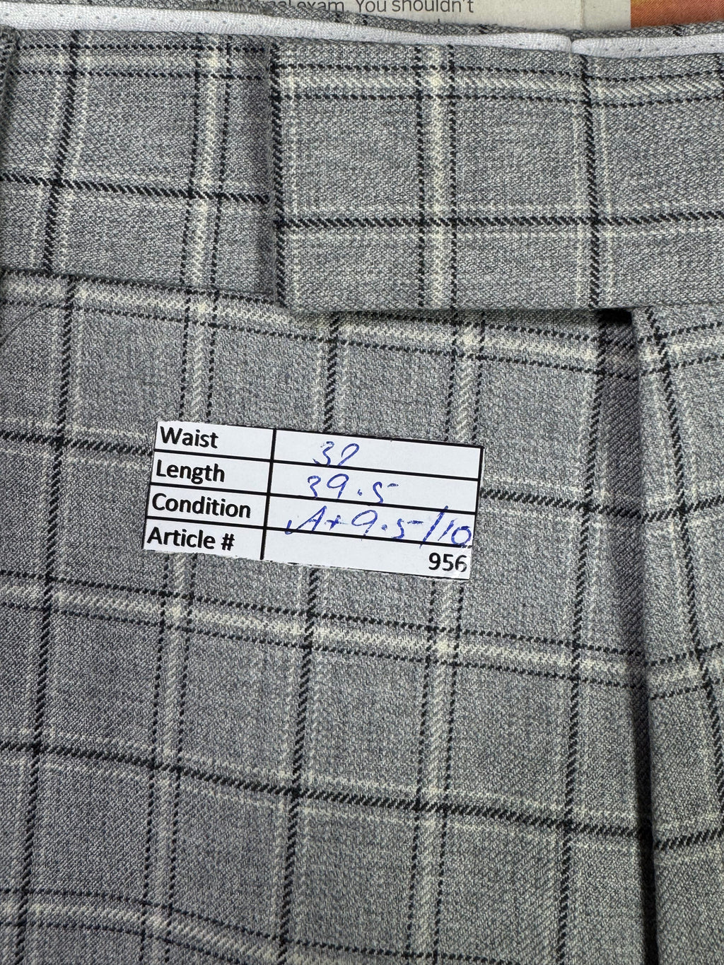 River Island® Waist: 32" | Grey Check | Poly - viscose | Pant | 956 - Genuine Maal