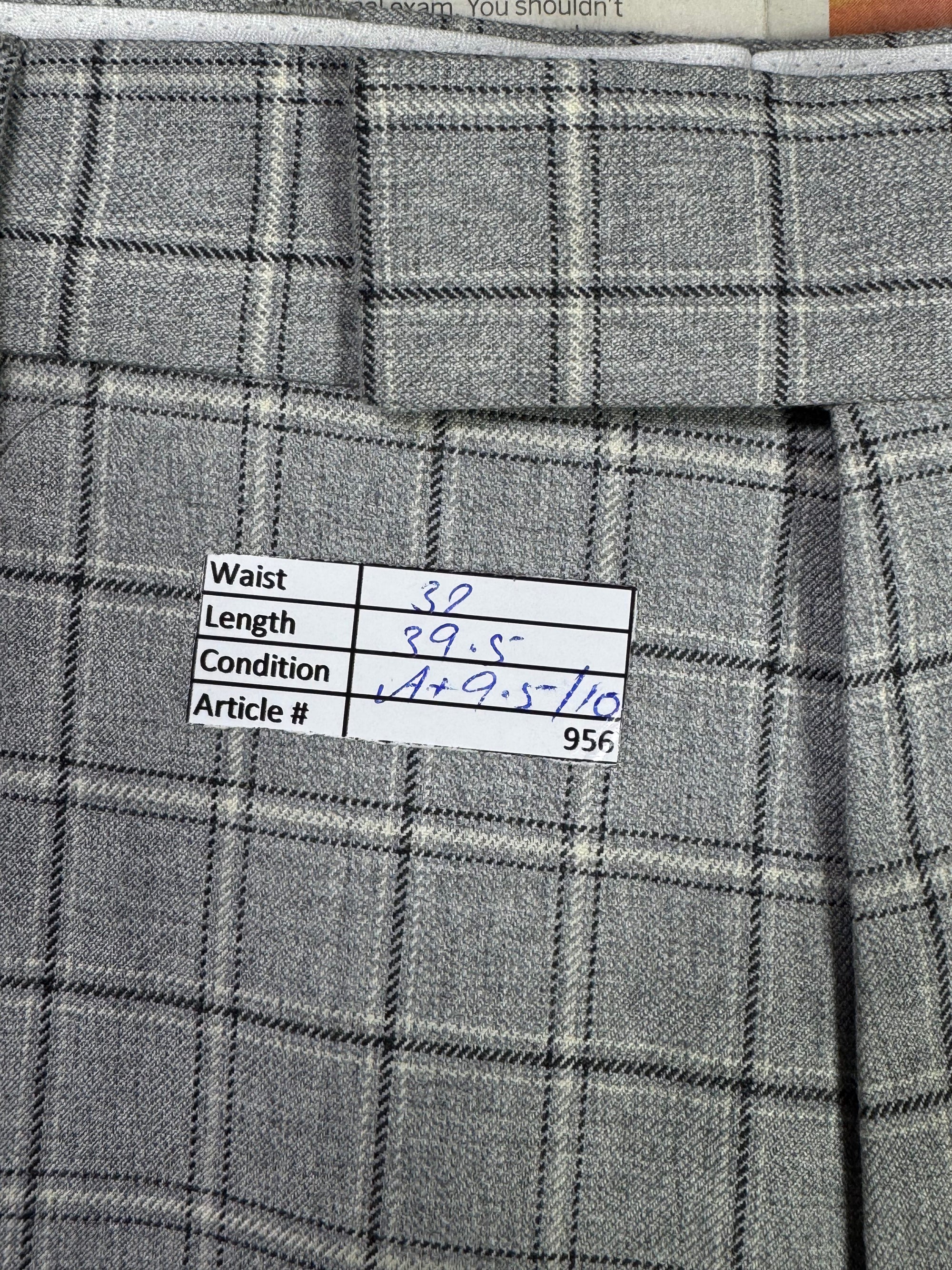 River Island® Waist: 32" | Grey Check | Poly - viscose | Pant | 956 - Genuine Maal