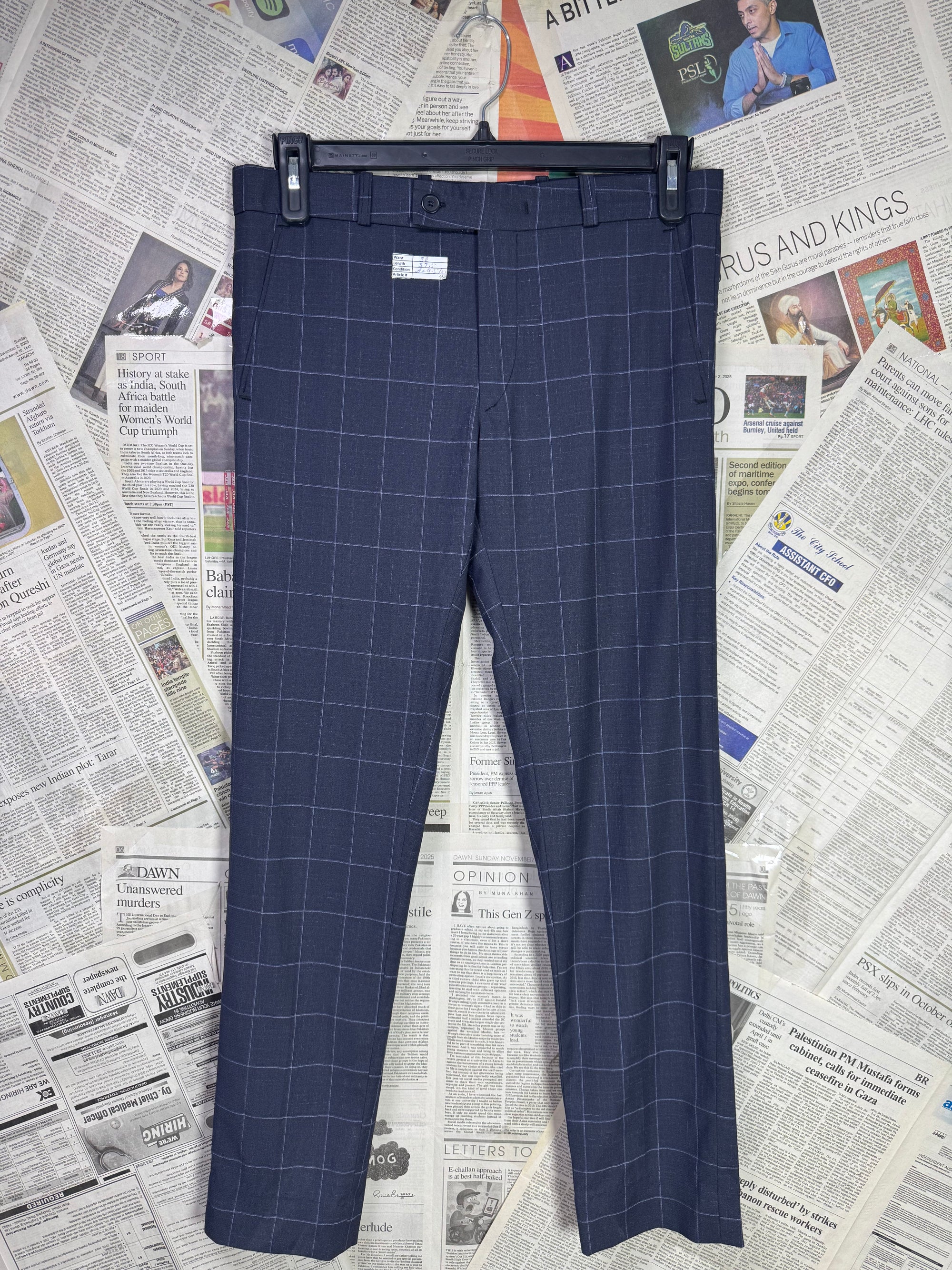 ® Waist: 32" | Glen Check | Pant | 953 - Genuine Maal