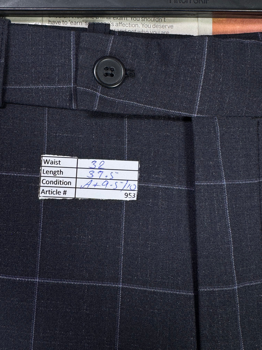 ® Waist: 32" | Glen Check | Pant | 953 - Genuine Maal