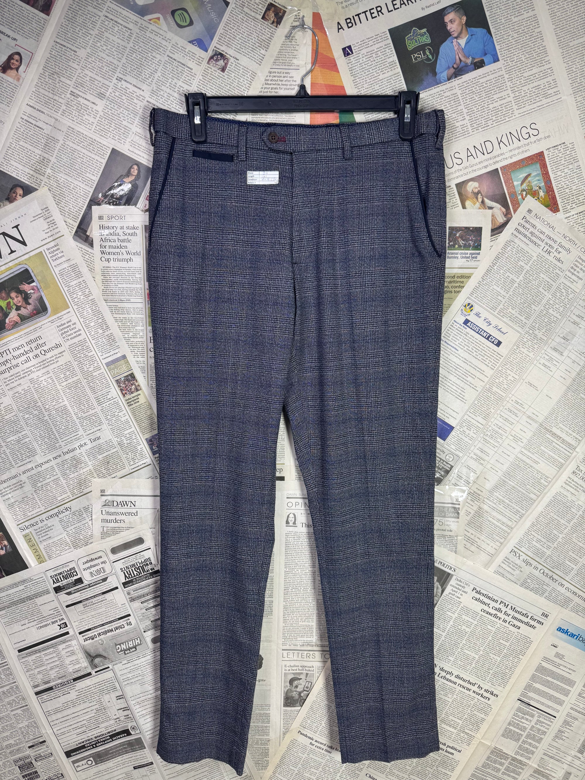Next® Waist: 34" | Glen Check | Poly - viscose | Fit: Slim Tapered | Pant | 927 - Genuine Maal
