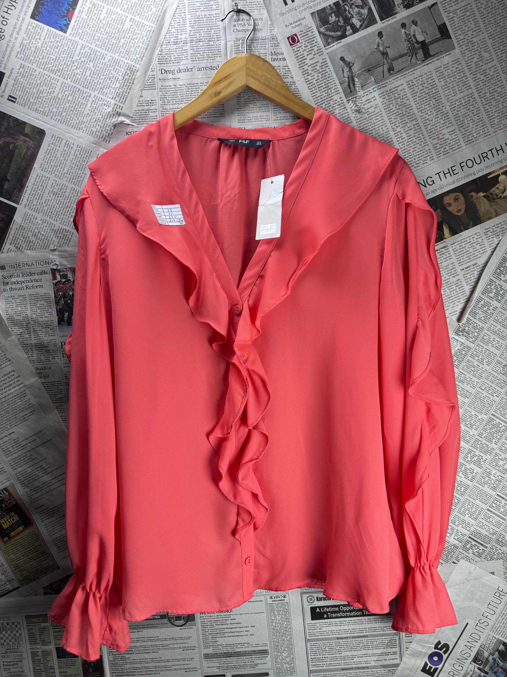 F&F® XXL | Bust: 23" | Pink | Blouse Shirt | B2 - 5924 - Genuine Maal