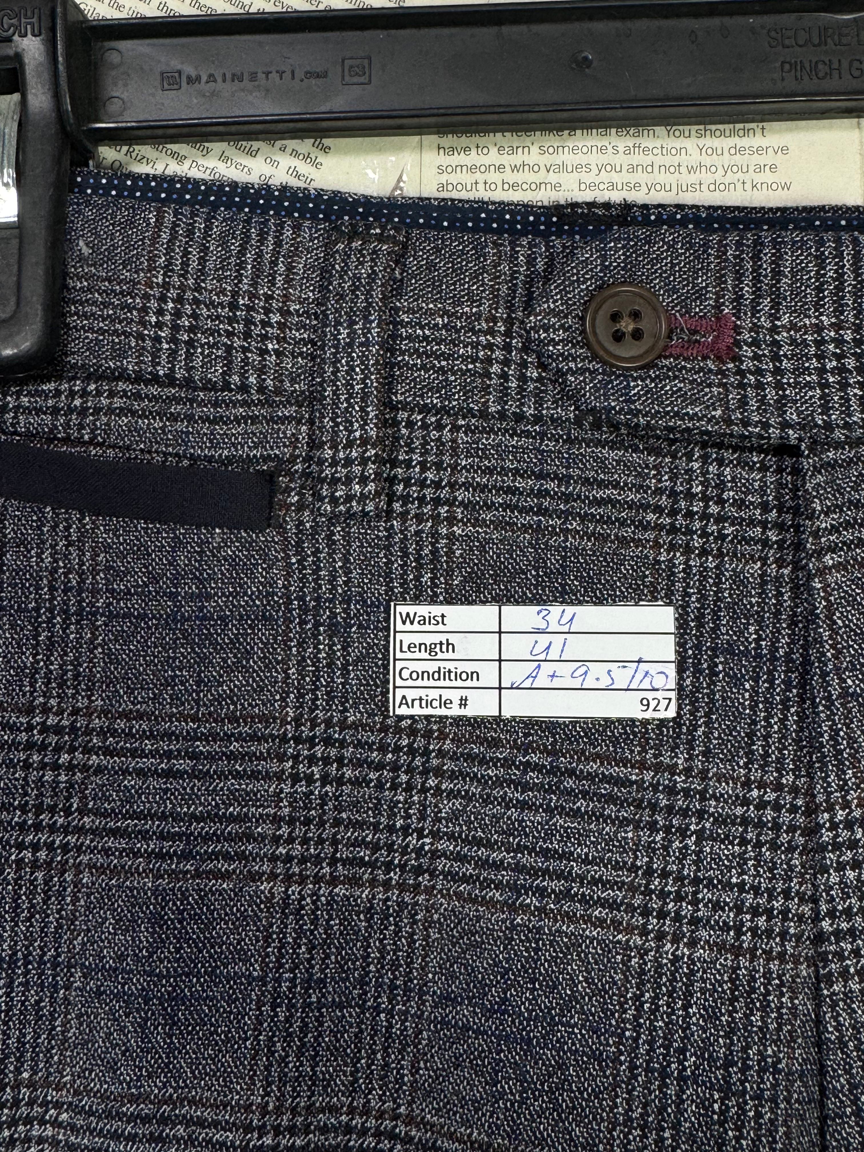 Next® Waist: 34" | Glen Check | Poly - viscose | Fit: Slim Tapered | Pant | 927 - Genuine Maal