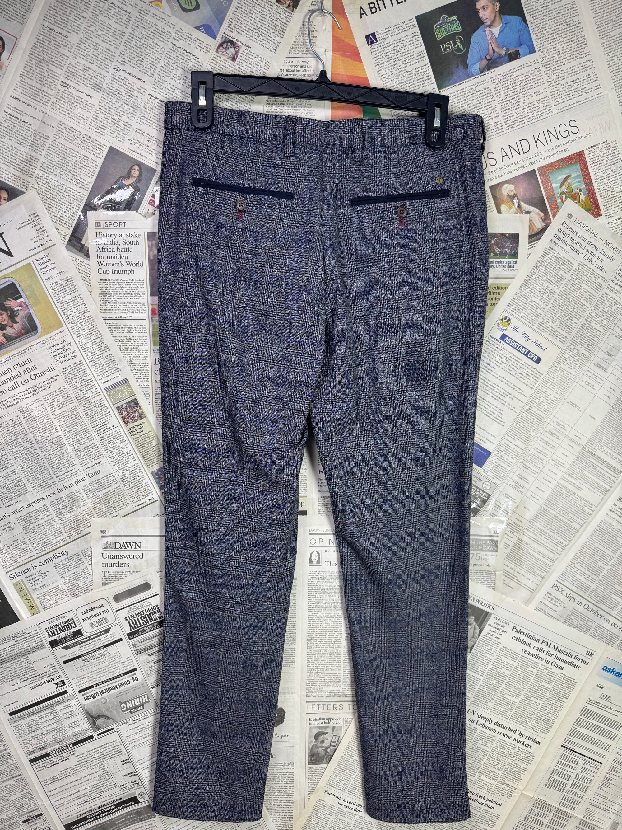 Next® Waist: 34" | Glen Check | Poly - viscose | Fit: Slim Tapered | Pant | 927 - Genuine Maal