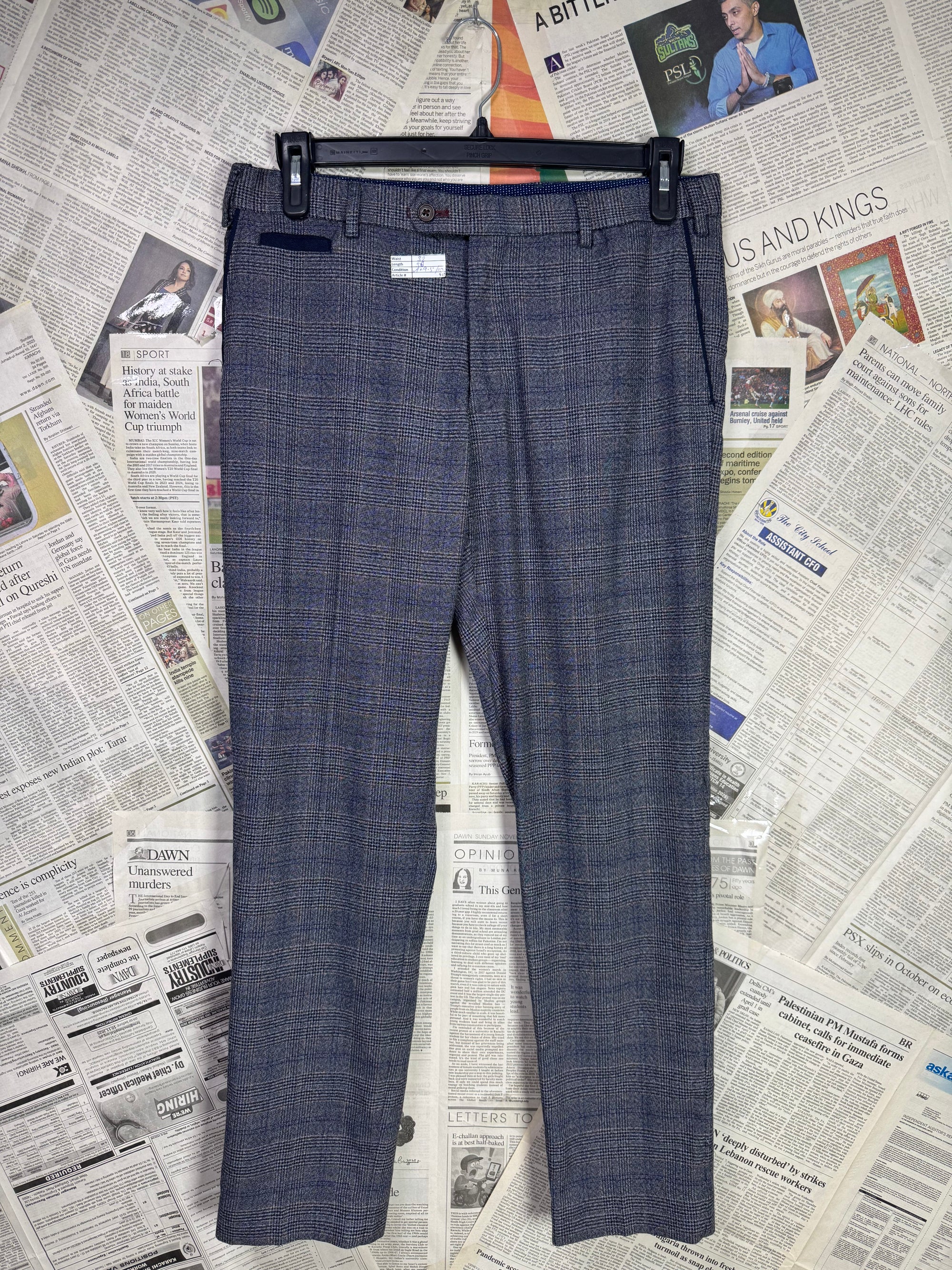Next® Waist: 32" | Glen Check | Poly - viscose | Fit: Slim Tapered | Pant | 937 - Genuine Maal