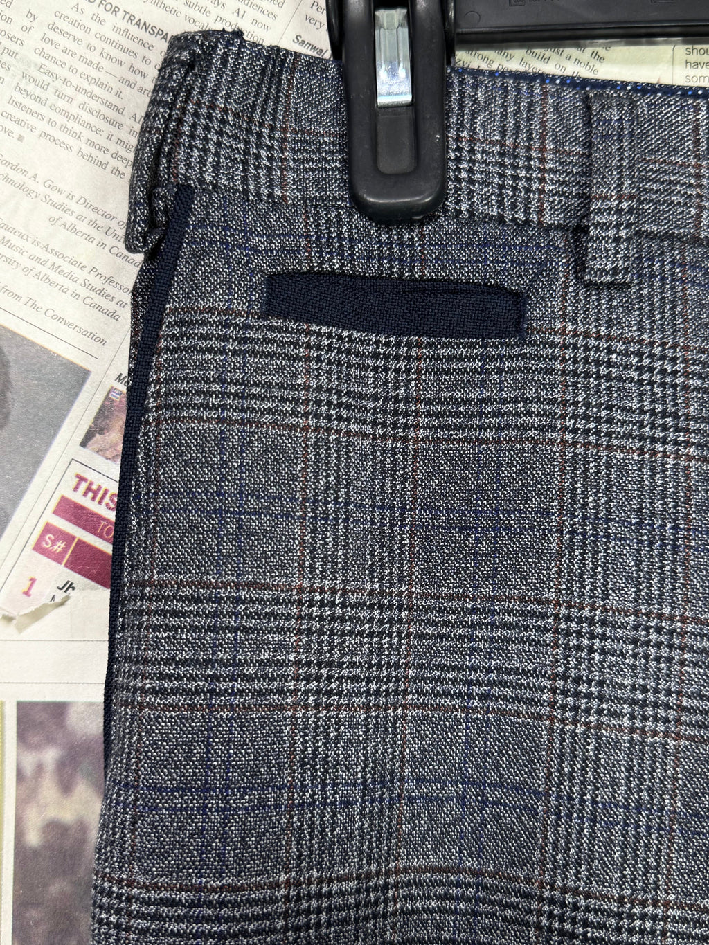 Next® Waist: 32" | Glen Check | Poly - viscose | Fit: Slim Tapered | Pant | 937 - Genuine Maal