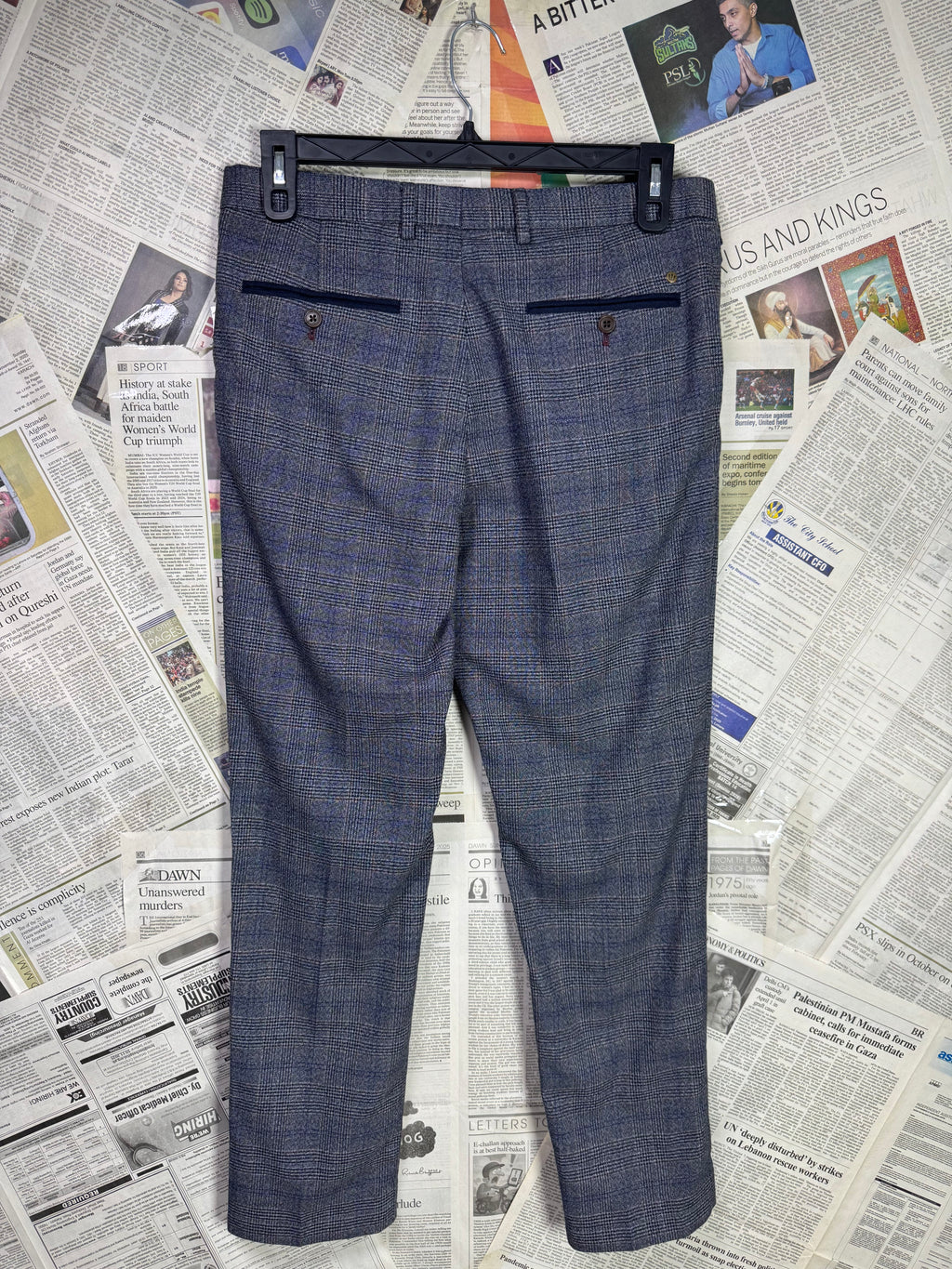 Next® Waist: 32" | Glen Check | Poly - viscose | Fit: Slim Tapered | Pant | 937 - Genuine Maal