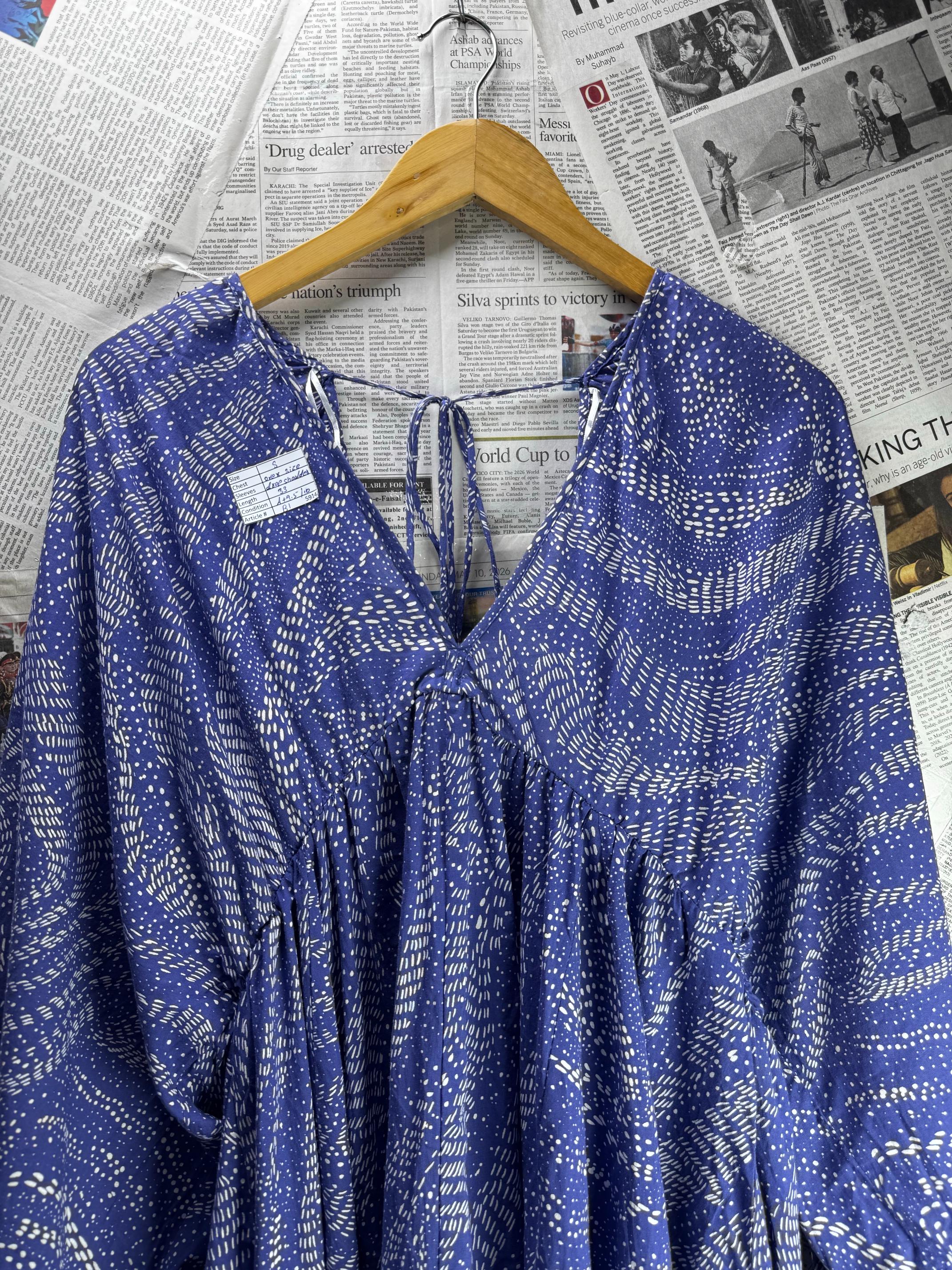 H&M® Small | Bust: Oversize | Blue | Blouse Shirt | B1 - 5914 - Genuine Maal