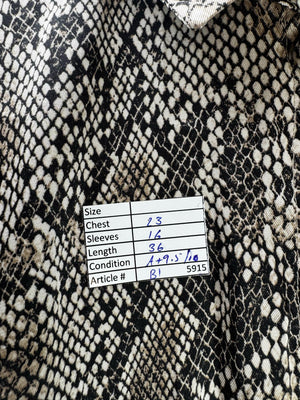 George® XXL | Bust: 23" | Snake Skin Print | Blouse Shirt | B1 - 5915 - Genuine Maal