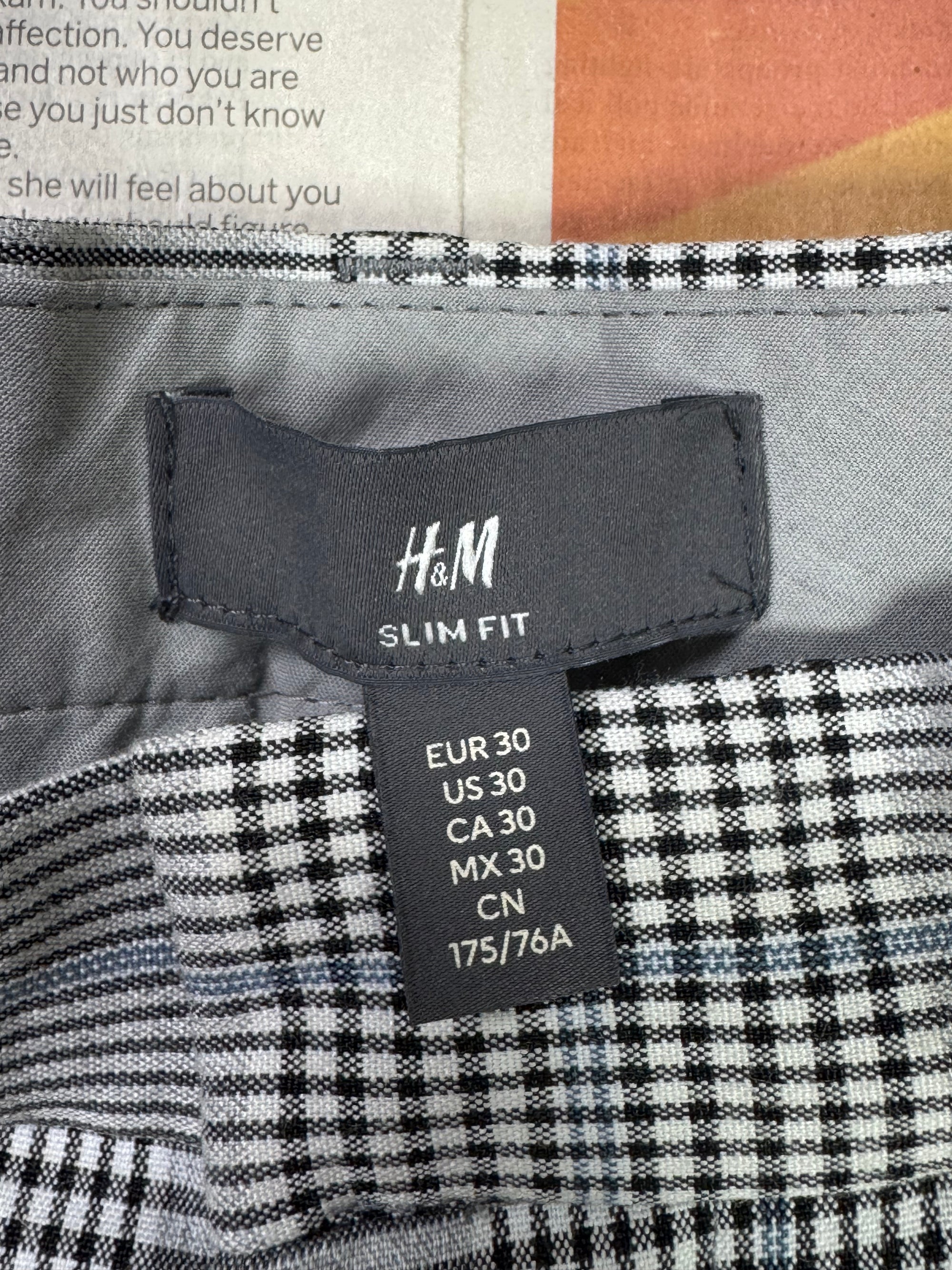 H&M® Waist: 30" | Glen Check | Pant | Fit: Slim | 925 - Genuine Maal