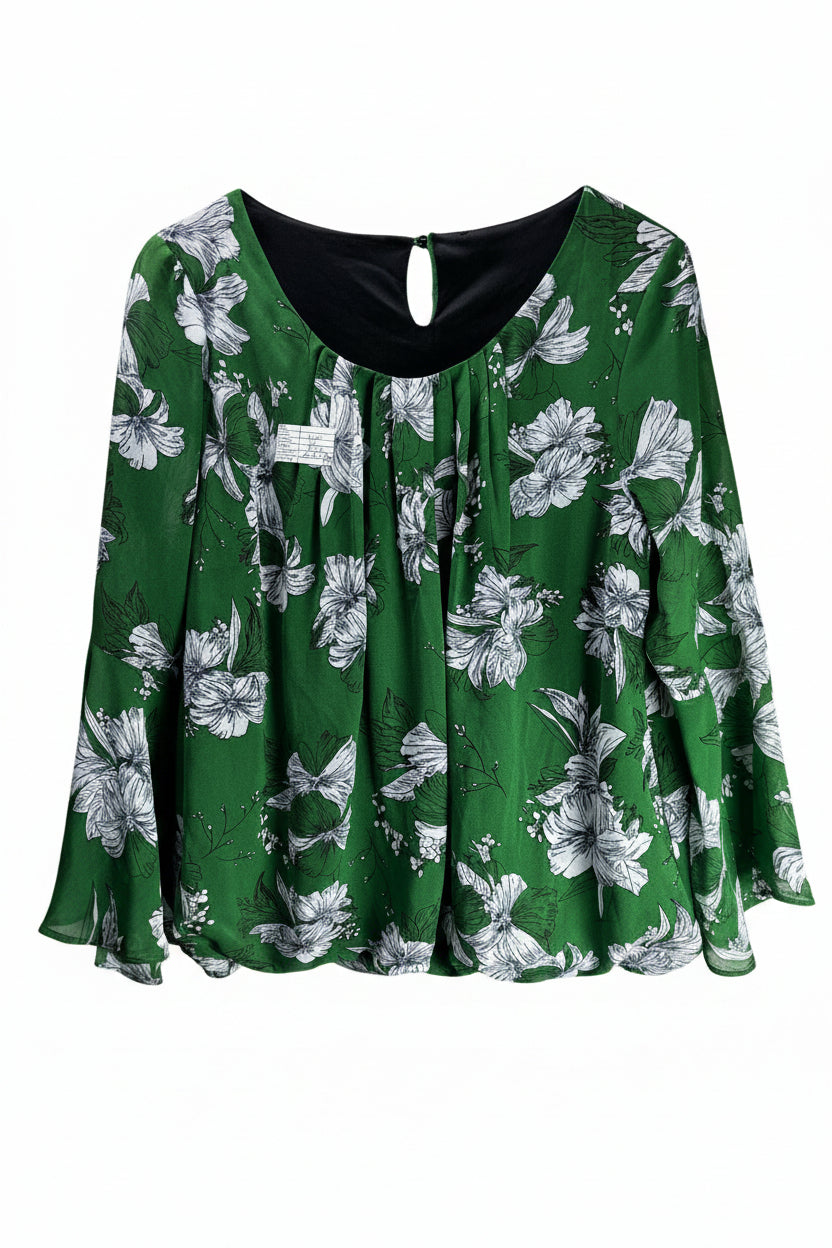 ® XL | Bust: 21.5" | Floral | Blouse Shirt | B1 - 5946 - Genuine Maal