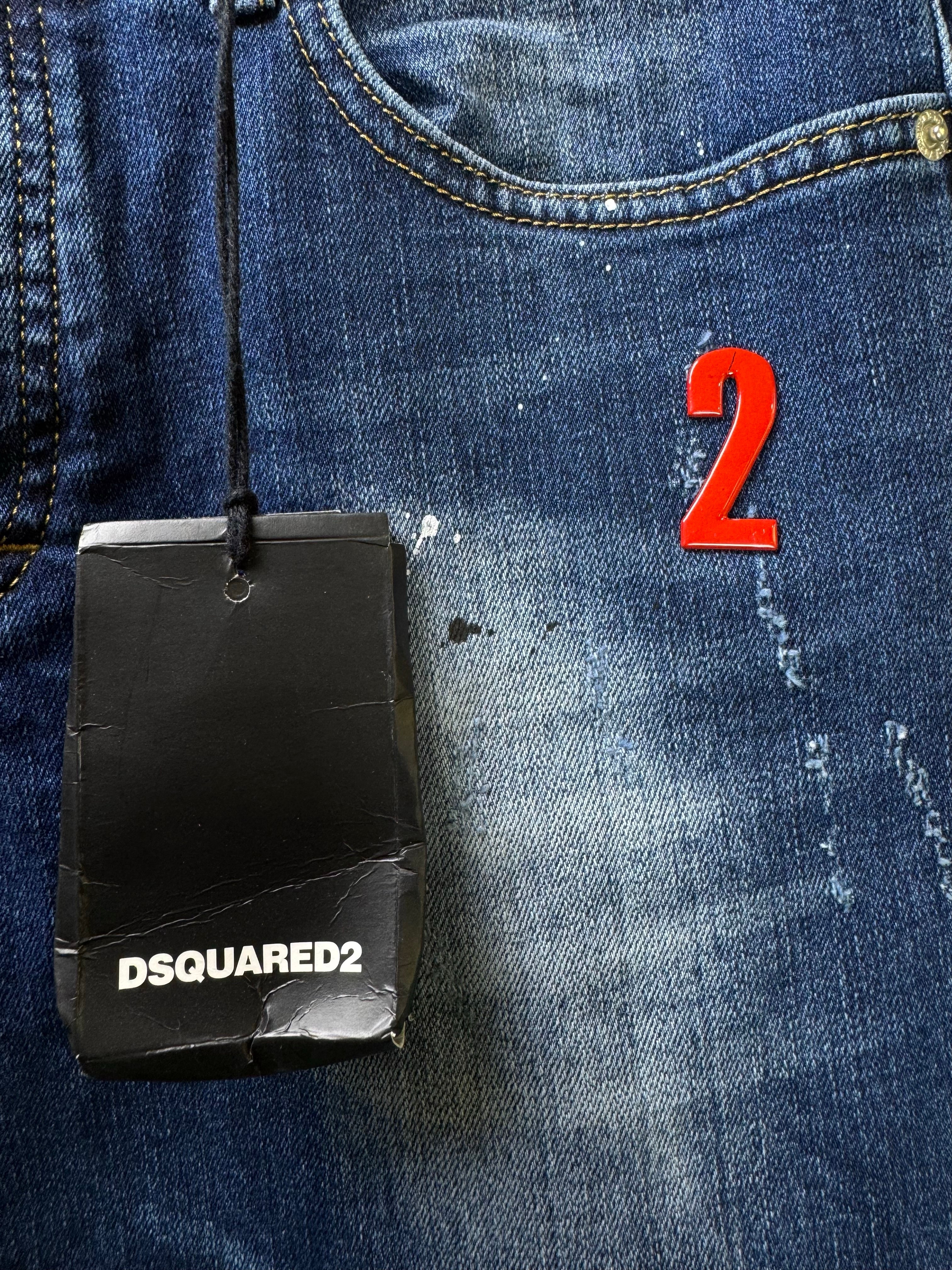 DSQUARED2® Waist: 30" | Blue | Slim Fit Bikers Distressed Denim Pants | Cotton - Elastane | 1679 - Genuine Maal