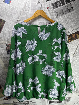 ® XL | Bust: 21.5" | Floral | Blouse Shirt | B1 - 5946 - Genuine Maal