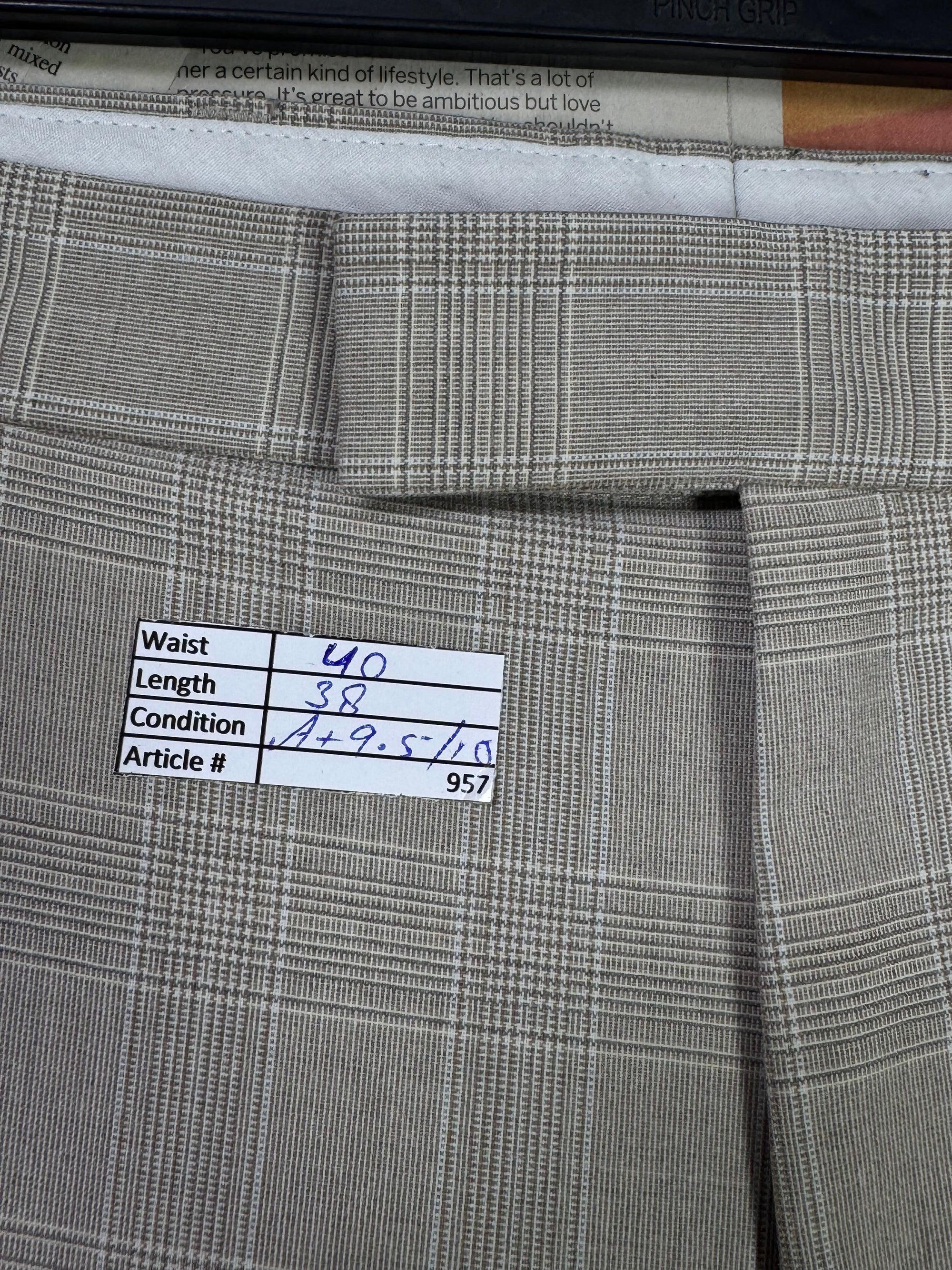 M&S® Waist: 40" | Glen Check | Pant | 957 - Genuine Maal