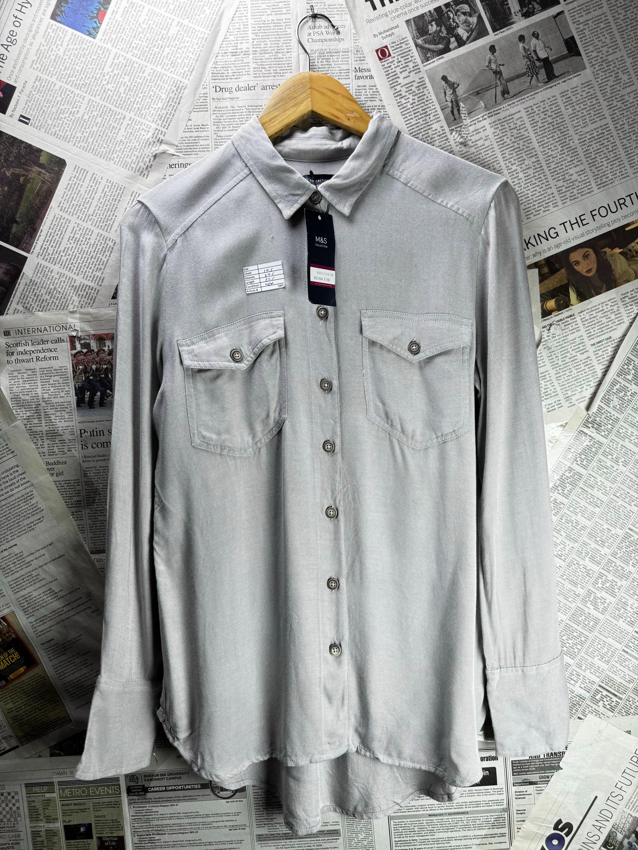 M&S® Medium | Bust: 19.5" | Grey | Shirt | B1 - 5945 - Genuine Maal
