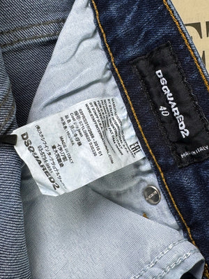 DSQUARED2® Waist: 30" | Blue | Slim Fit Bikers Distressed Denim Pants | Cotton - Elastane | 1679 - Genuine Maal