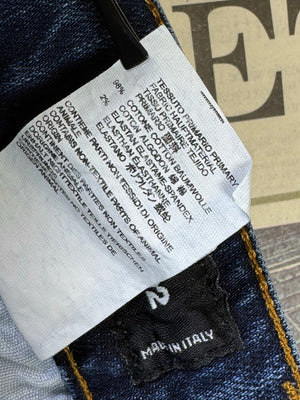 DSQUARED2® Waist: 30" | Blue | Slim Fit Bikers Distressed Denim Pants | Cotton - Elastane | 1679 - Genuine Maal