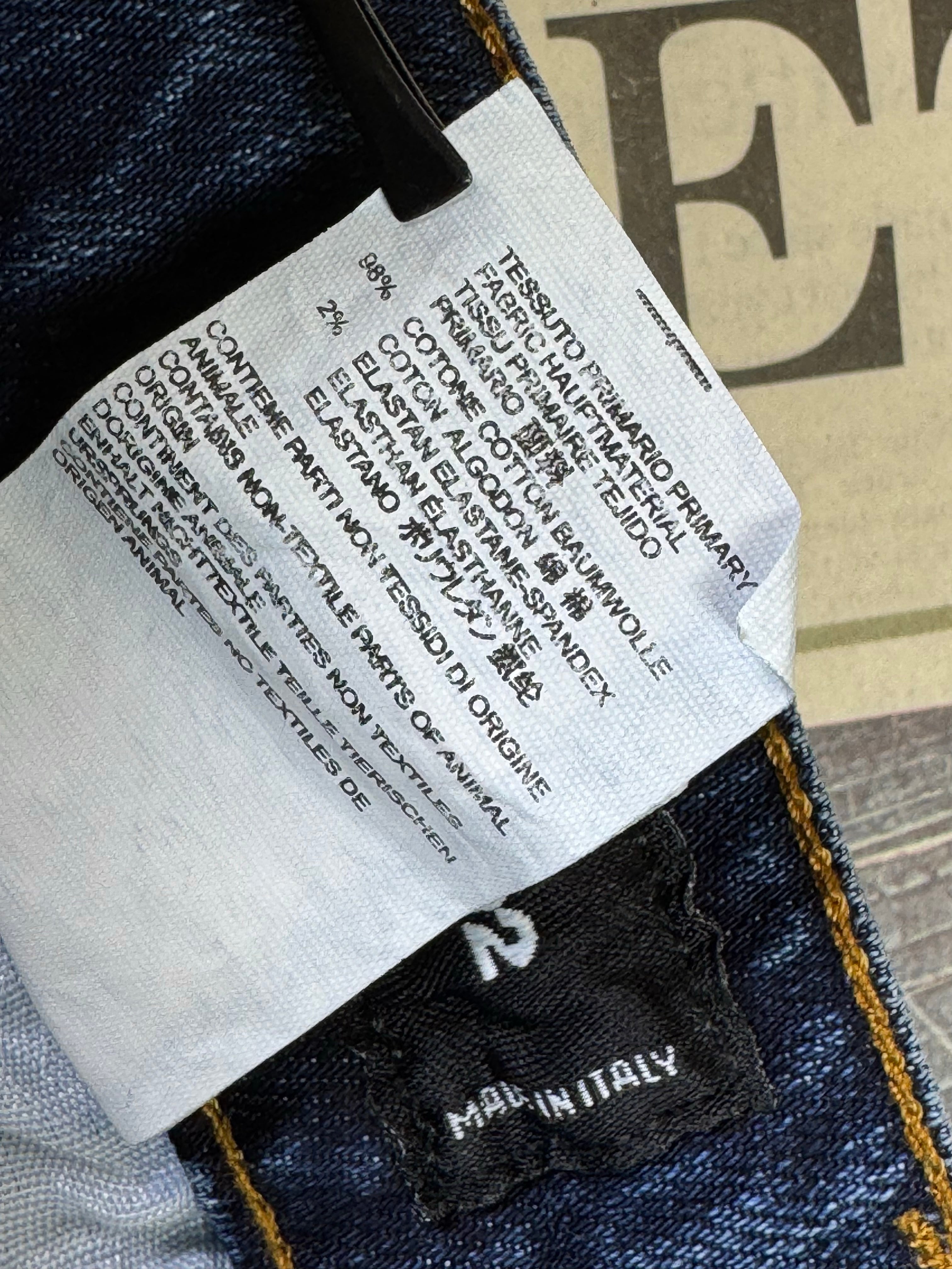 DSQUARED2® Waist: 30" | Blue | Slim Fit Bikers Distressed Denim Pants | Cotton - Elastane | 1679 - Genuine Maal