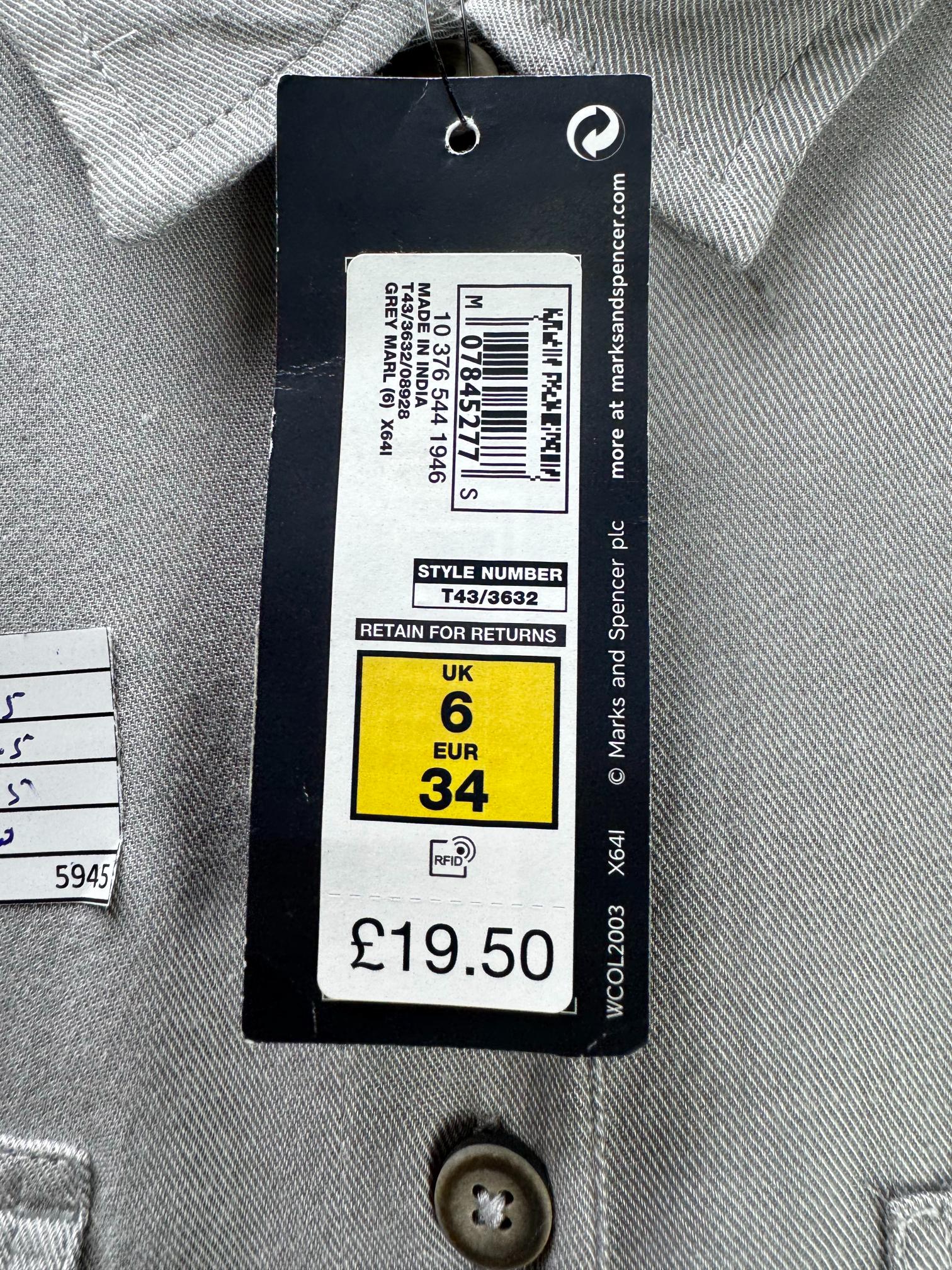 M&S® Medium | Bust: 19.5" | Grey | Shirt | B1 - 5945 - Genuine Maal
