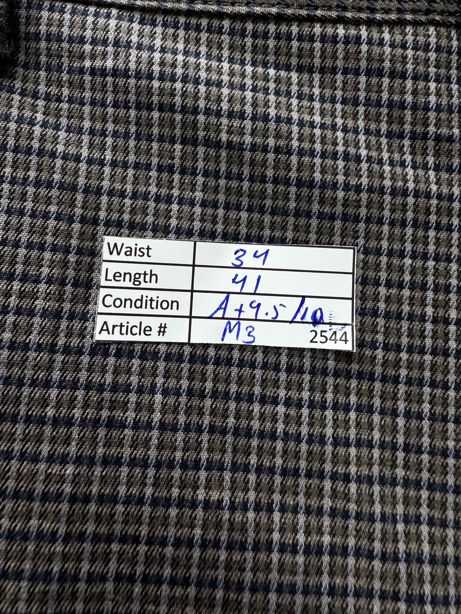 River Island® Waist: 34" | Check | Pants | Cotton-Elastane | M3 - 2544 - Genuine Maal
