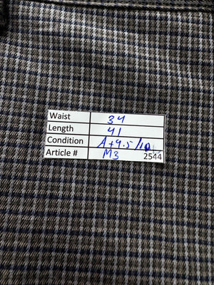 River Island® Waist: 34" | Check | Pants | Cotton-Elastane | M3 - 2544 - Genuine Maal