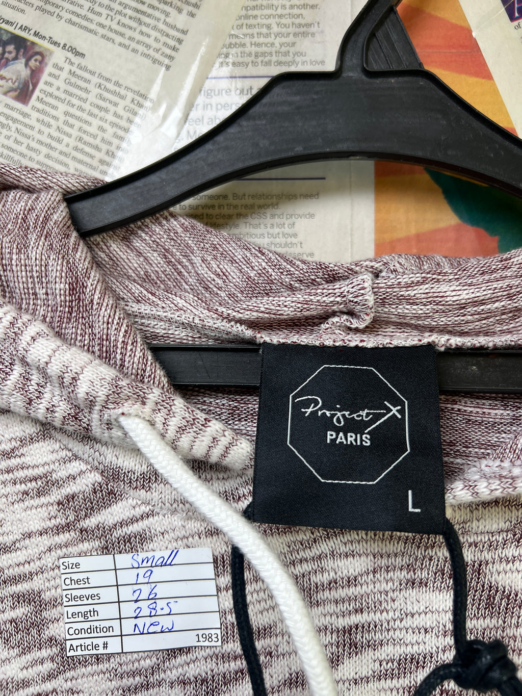 Project Paris® Small | Chest: 19" | Spaced Dyed | Knit Hoodie | 1983 - Genuine Maal