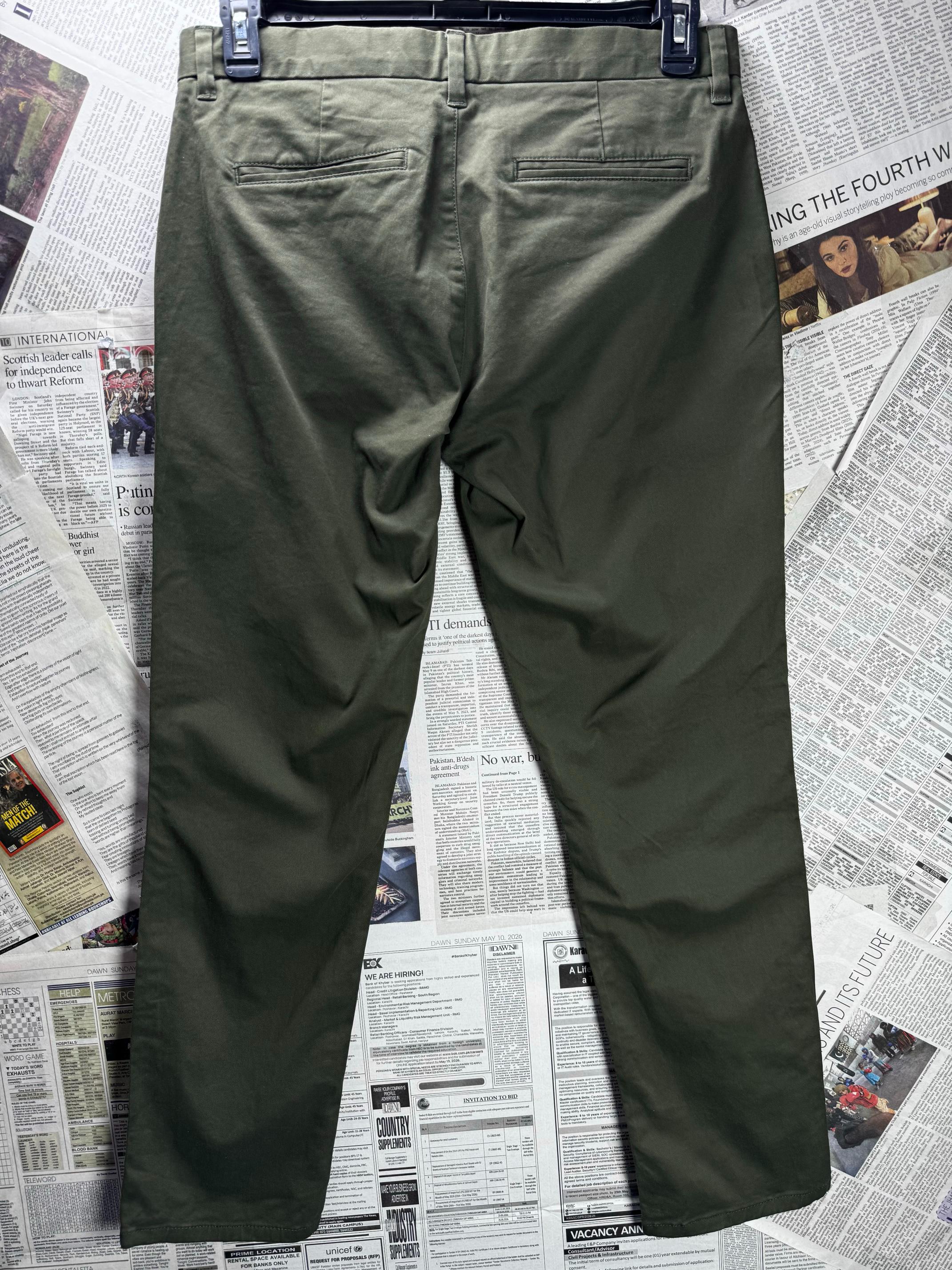 Next® Waist: 32" | Kai Green | Slim Fit Chino Pants | Cotton-Elastane | M3 - 2539 - Genuine Maal