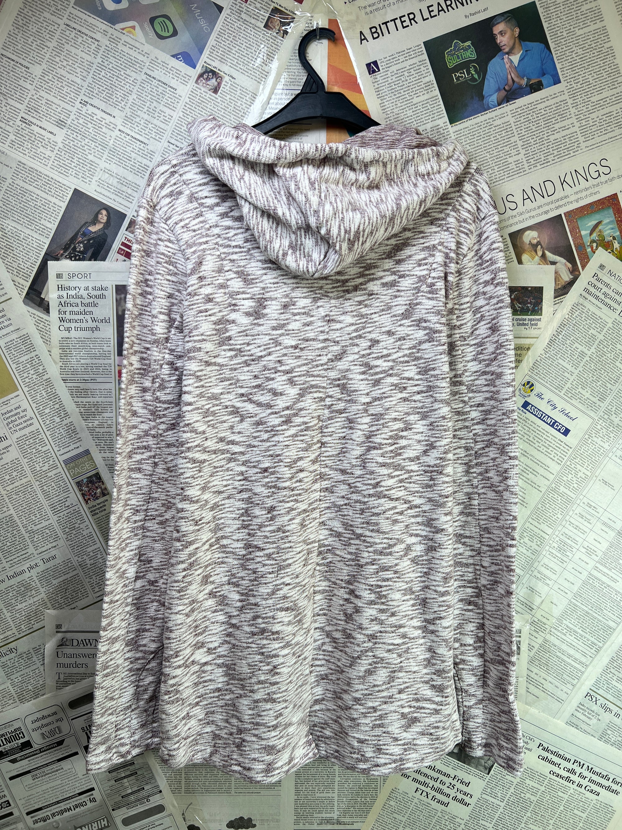 Project Paris® Small | Chest: 19" | Spaced Dyed | Knit Hoodie | 1983 - Genuine Maal