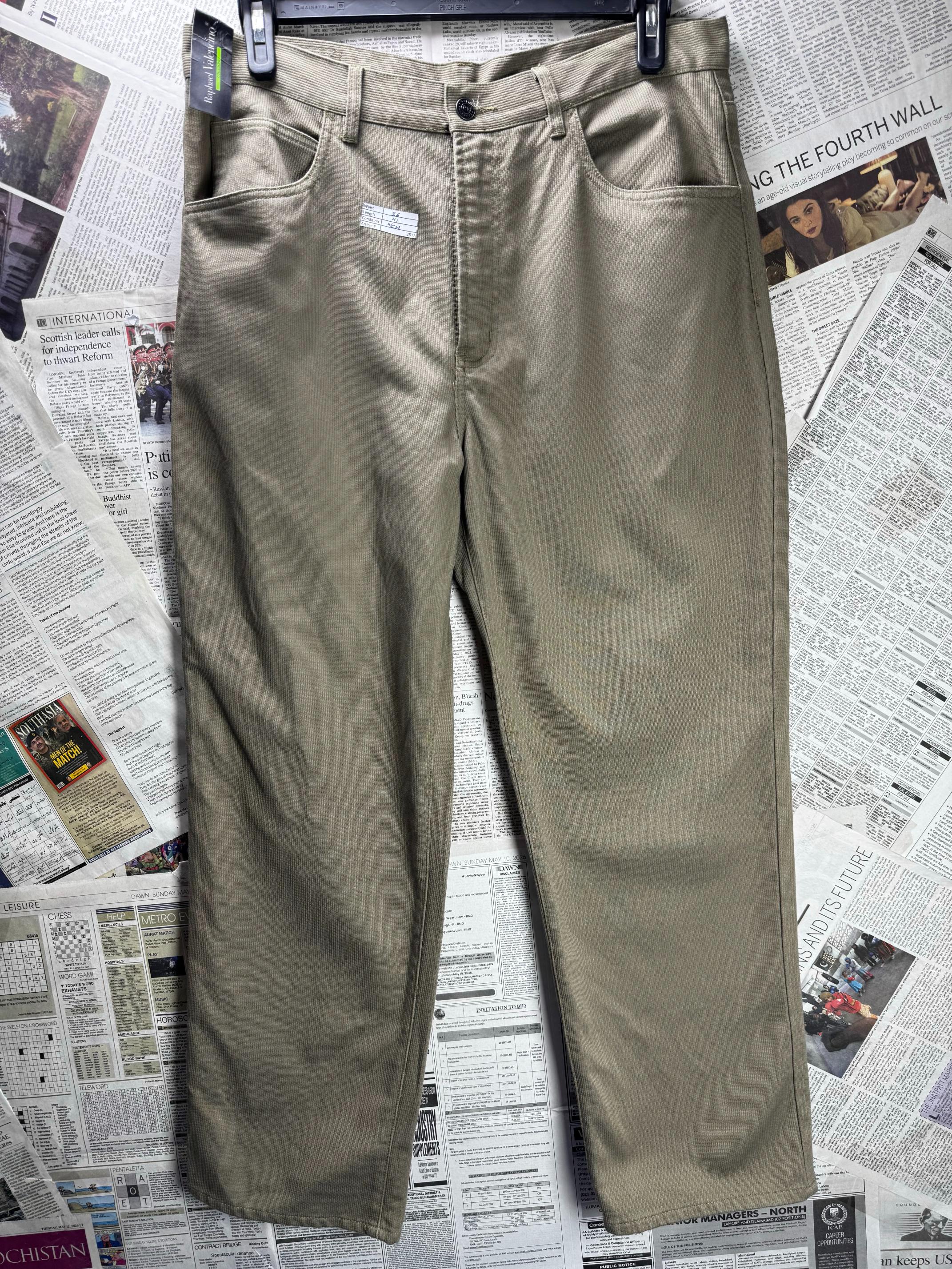 Ralphael Valencino® Waist: 36" | Tan | Pants | Cotton-Elastane | M3 - 2537 - Genuine Maal