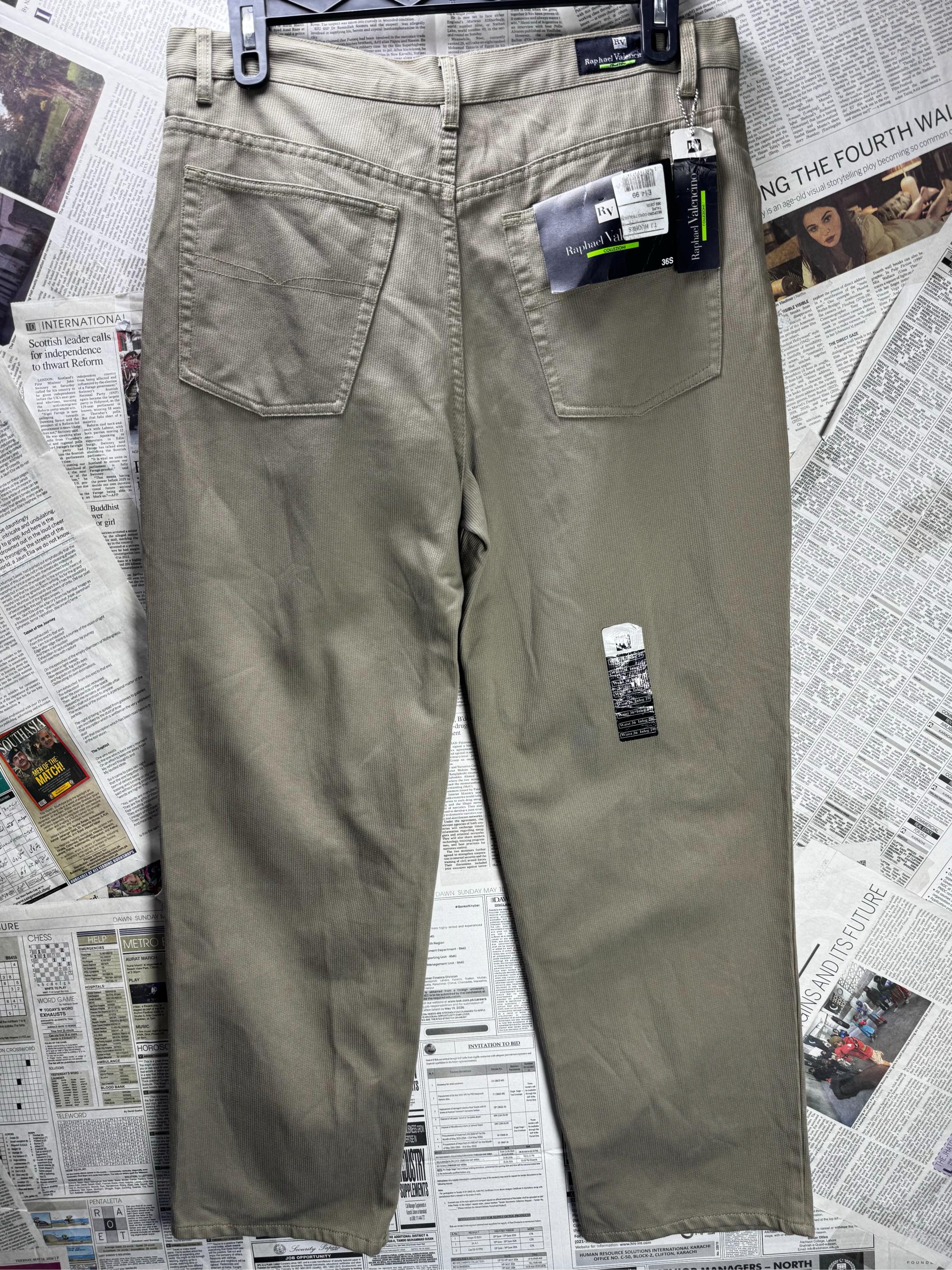 Ralphael Valencino® Waist: 36" | Tan | Pants | Cotton-Elastane | M3 - 2537 - Genuine Maal