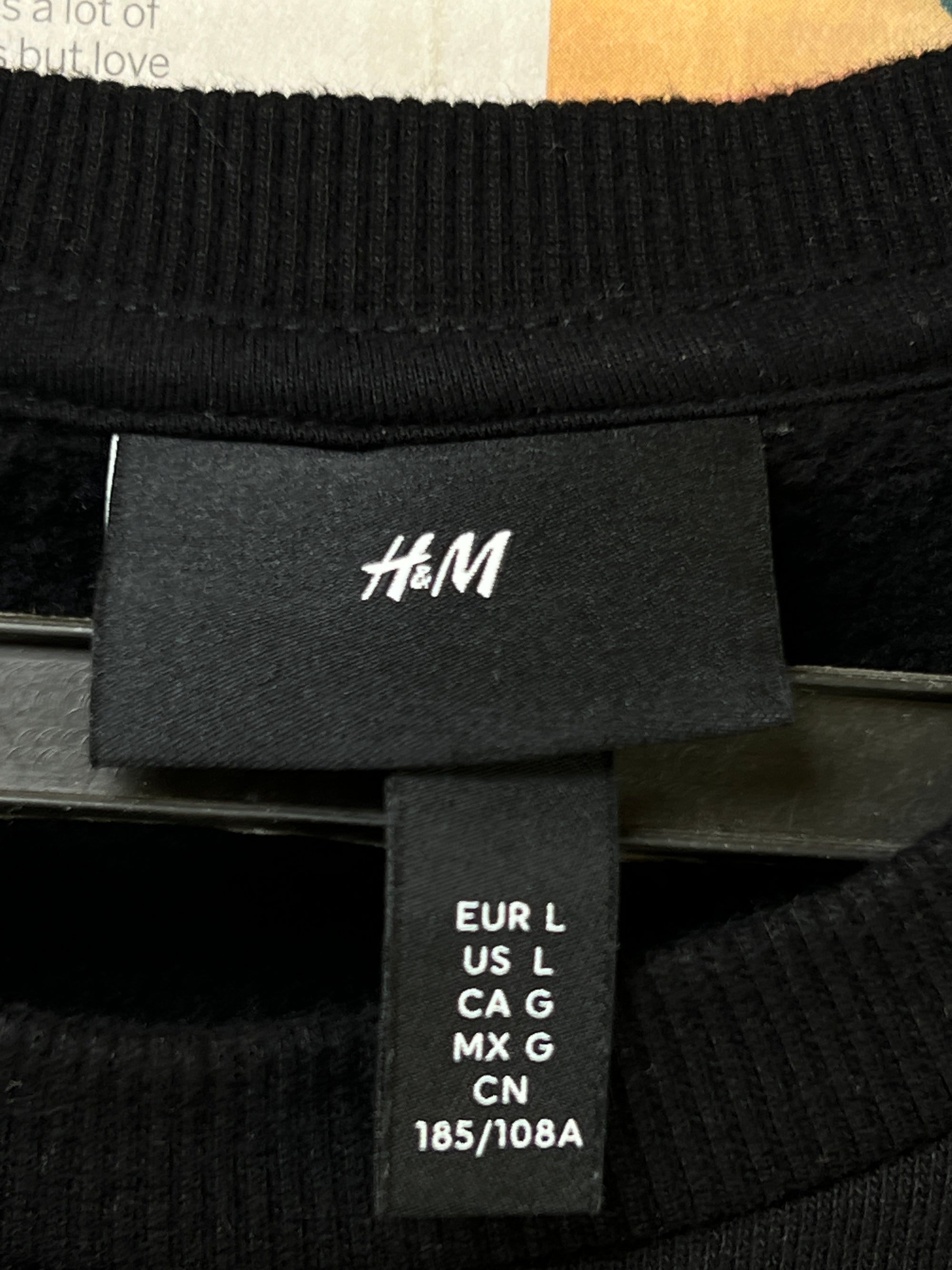 H&M® Large | Chest: 23" | Black | Heavy Sweat Shirt | Fleece Lining | 1981 - Genuine Maal