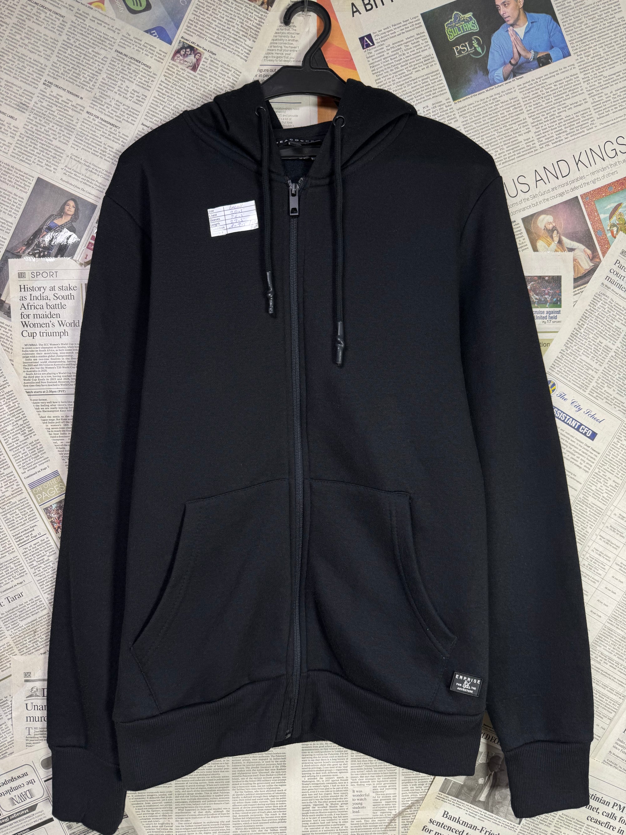 Peacock® Small | Chest: 20.5" | Black | Jacket with Hoodie | Inner: Fleece | 2057 - Genuine Maal