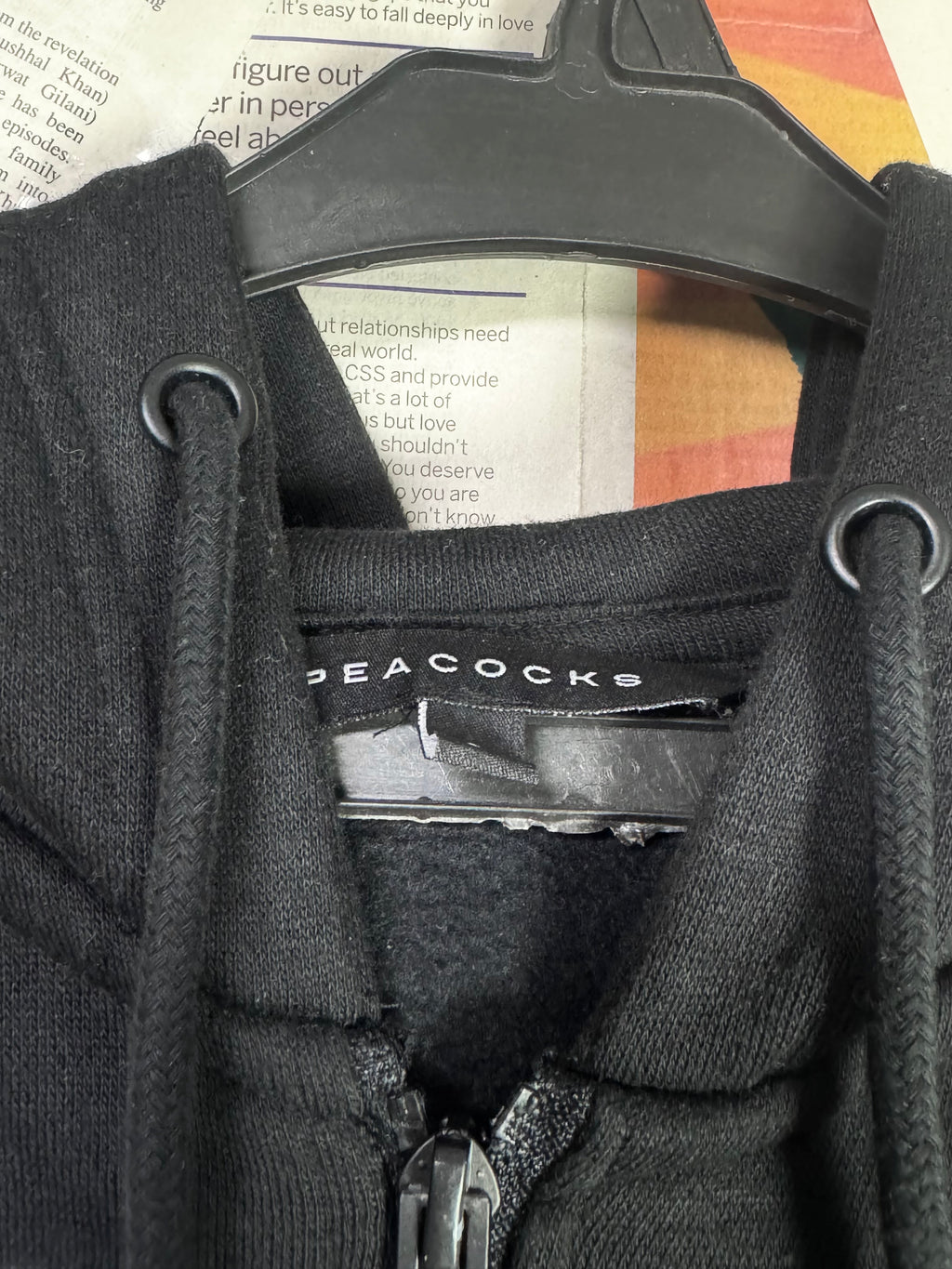 Peacock® Small | Chest: 20.5" | Black | Jacket with Hoodie | Inner: Fleece | 2057 - Genuine Maal