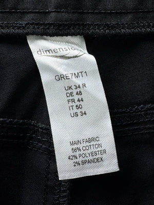Dimenssion Greggs® Waist: 34" | Black | Chino Pants | Polyamide-Cotton-Spandex | M3 - 2541 - Genuine Maal