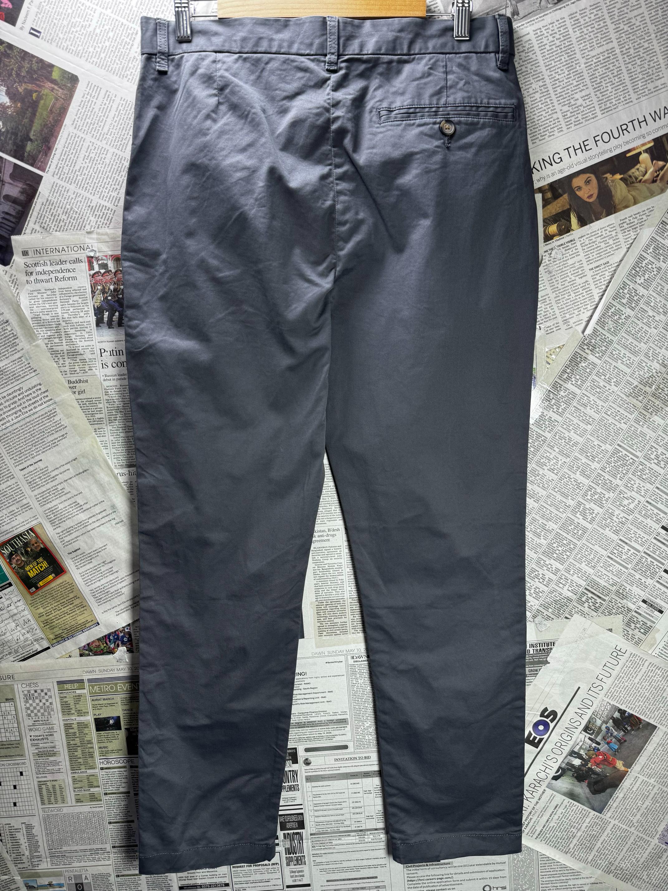 Burton London® Waist: 32" | Grey | Chino Pants | Cotton-Elastane | M3 - 2536 - Genuine Maal